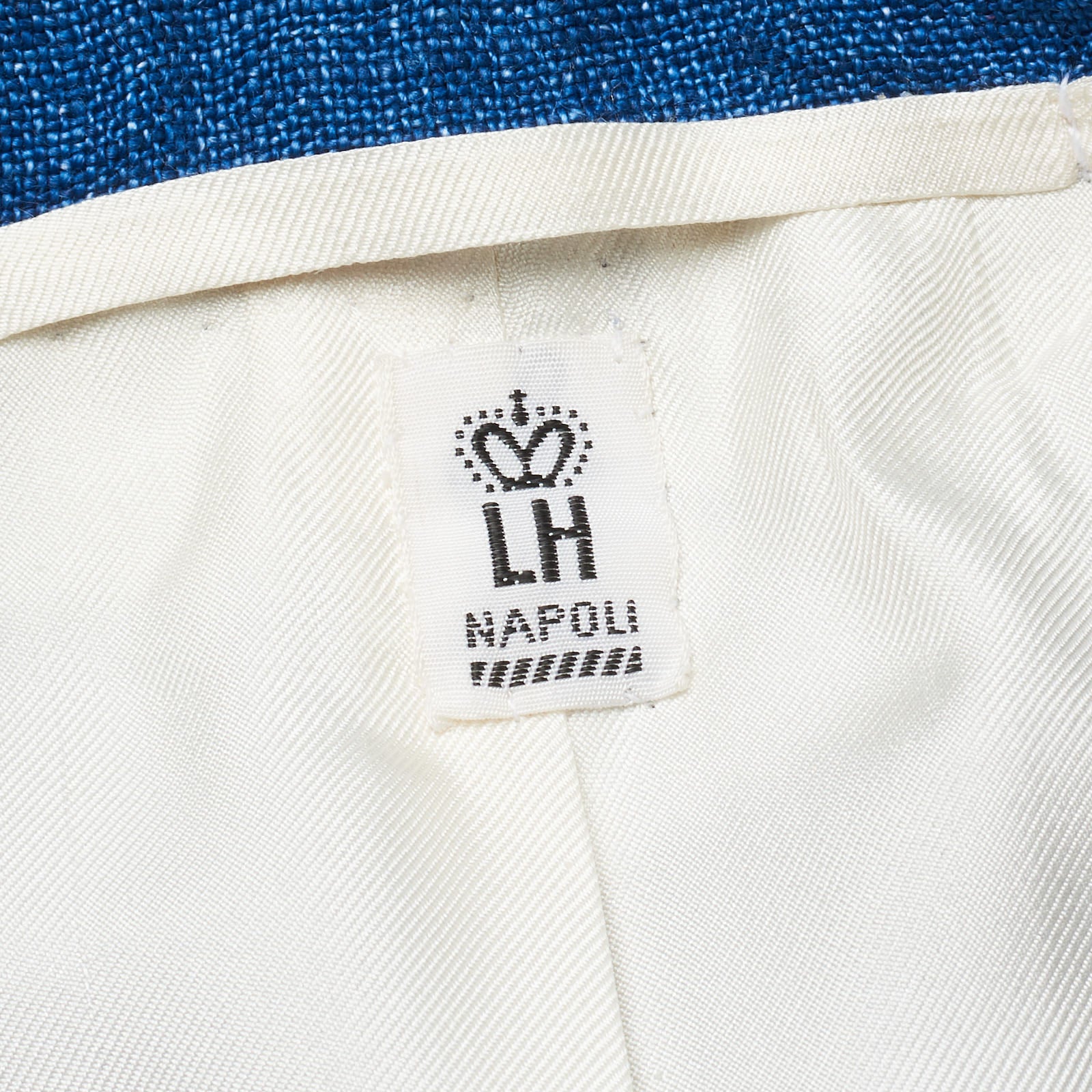 RUBINACCI LH Handmade Bespoke Blue Linen-Cotton Hopsack Jacket EU 50 NEW US 40 Slim RUBINACCI
