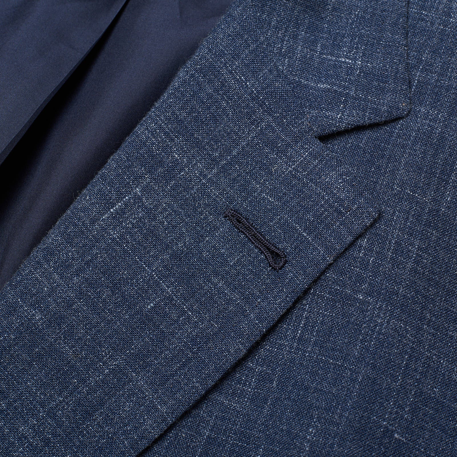 RUBINACCI LH Handmade Bespoke Chambray Blue Wool-Silk-Linen Jacket EU 50 NEW US 40 RUBINACCI