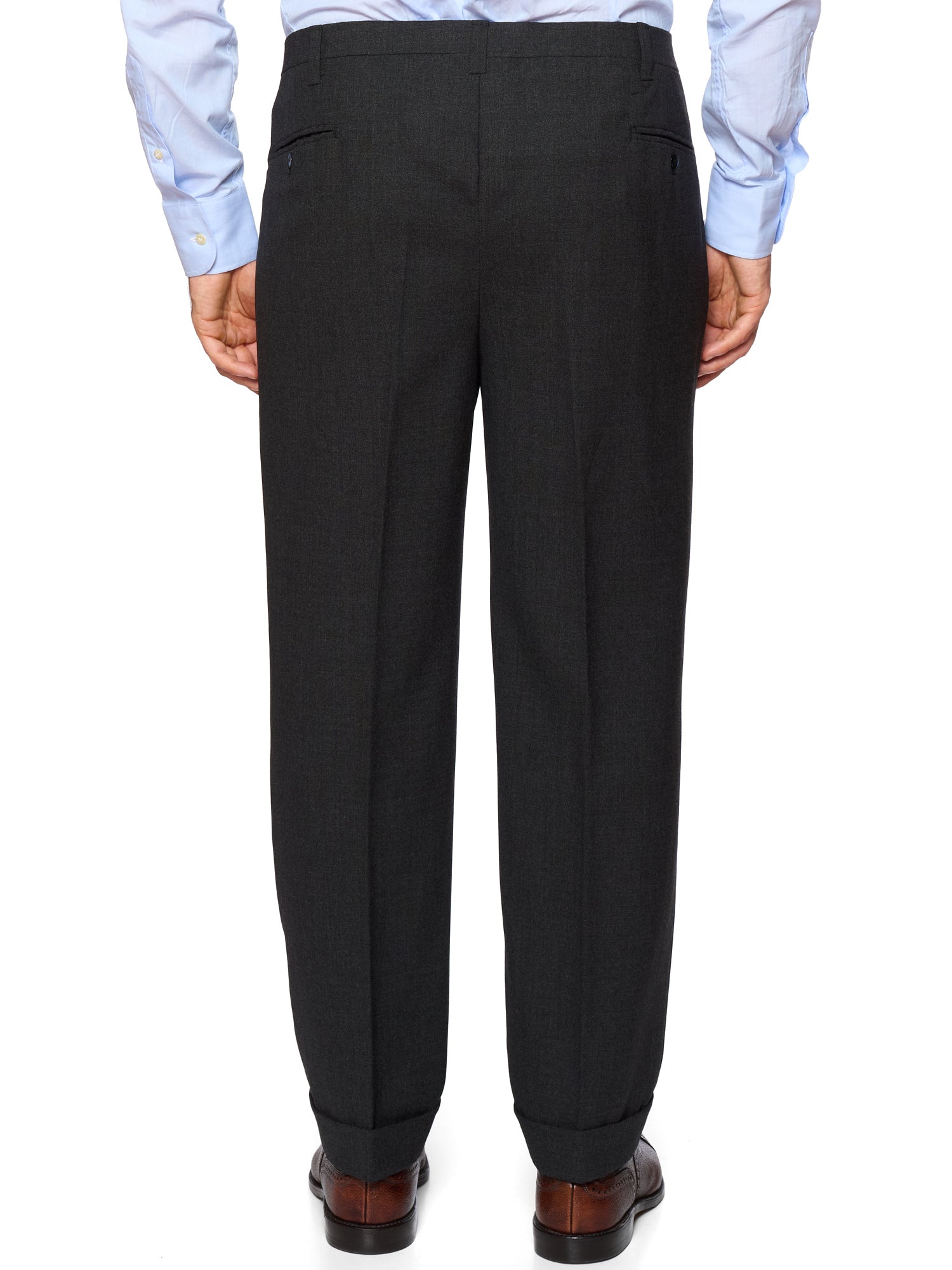 RUBINACCI LH Handmade Bespoke Charcoal Gray Fresco Wool Suit