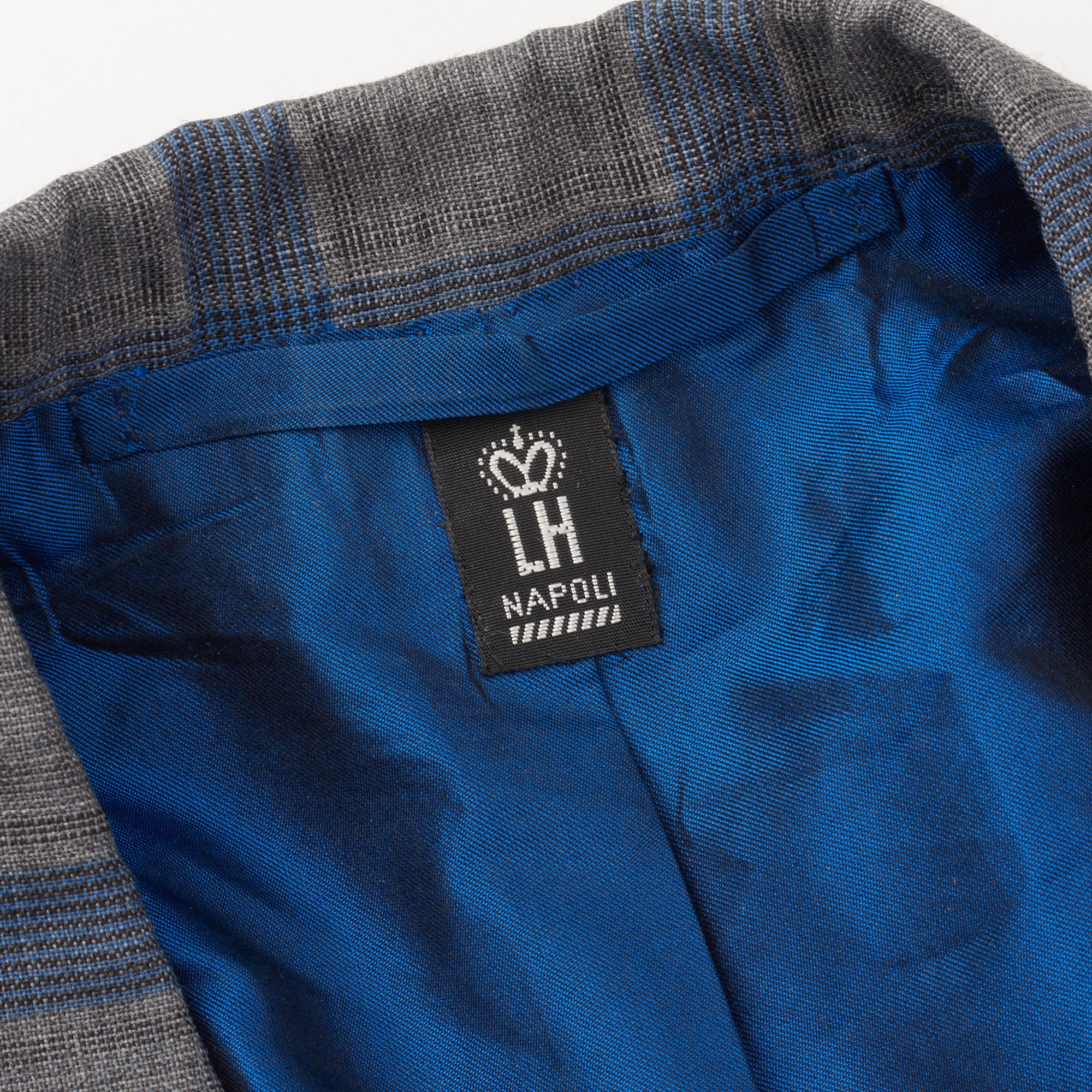 RUBINACCI LH Handmade Bespoke Gray Plaid Wool-Silk-Linen DB Jacket EU 50 US 40 RUBINACCI