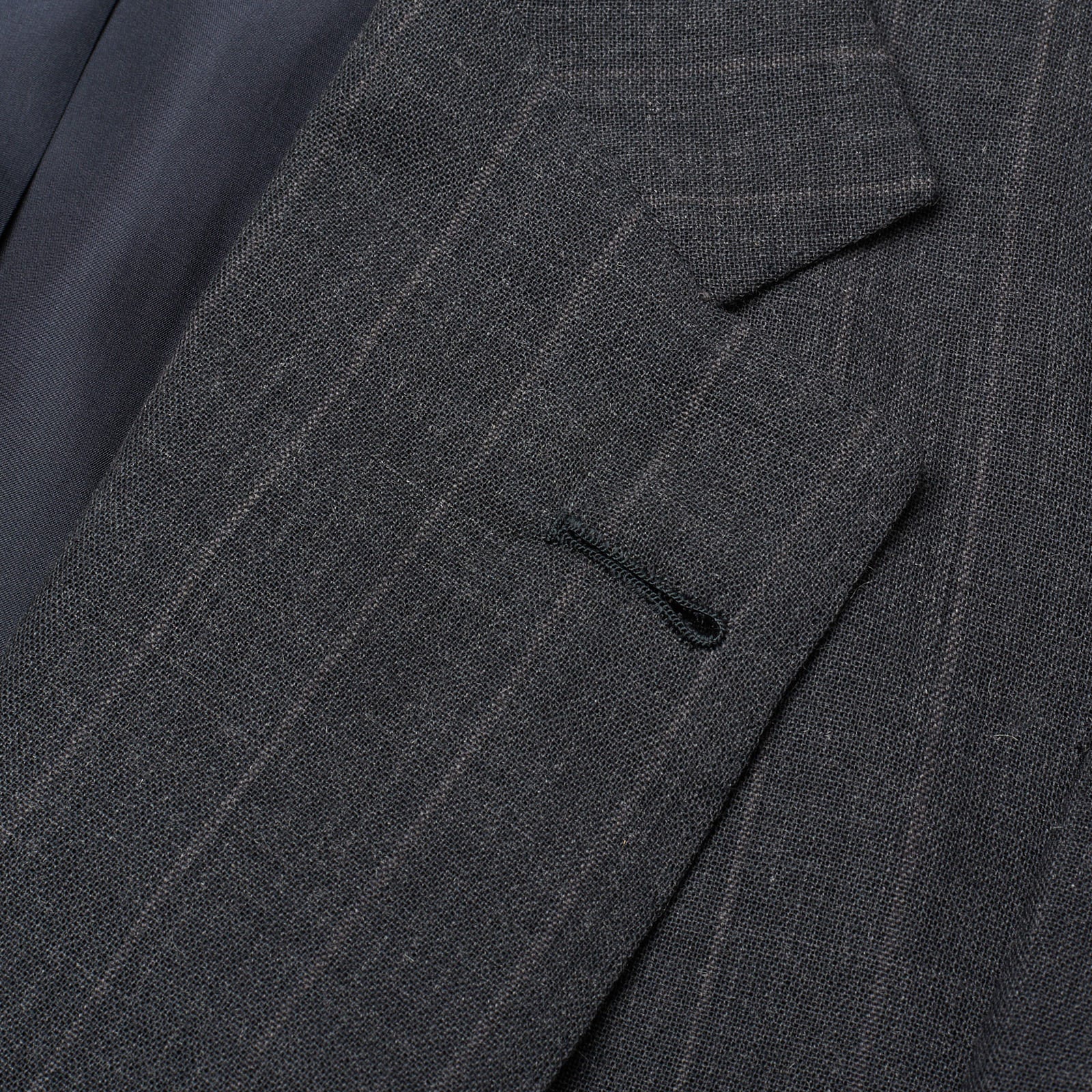 RUBINACCI LH Handmade Bespoke Gray Striped Mohair 1 Button Jacket EU 50 US 40 RUBINACCI