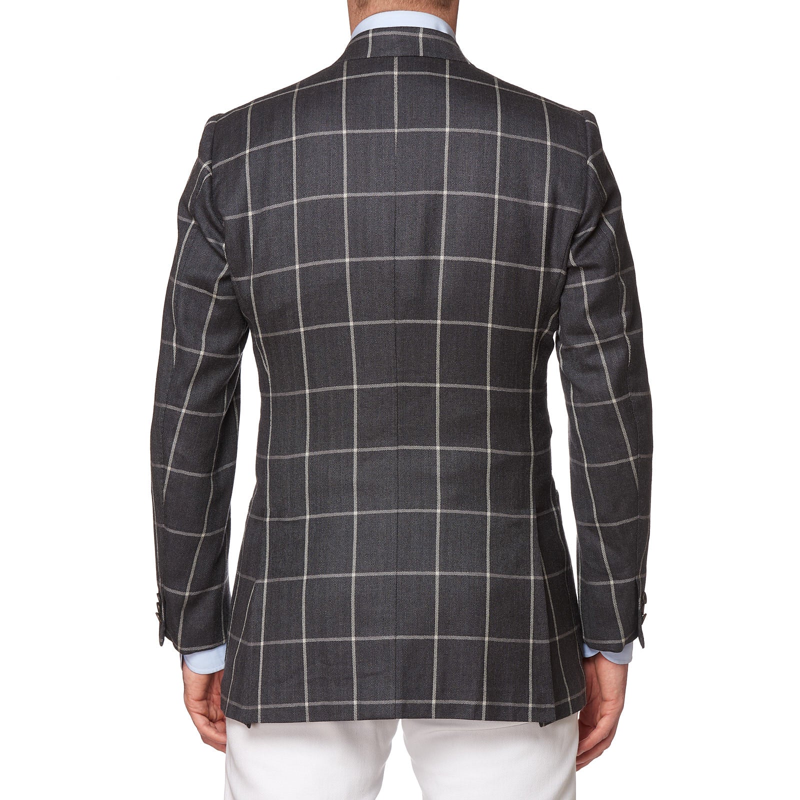 RUBINACCI LH Handmade Bespoke Gray Wool-Silk-Cashmere DB Jacket EU 50 US 40 RUBINACCI