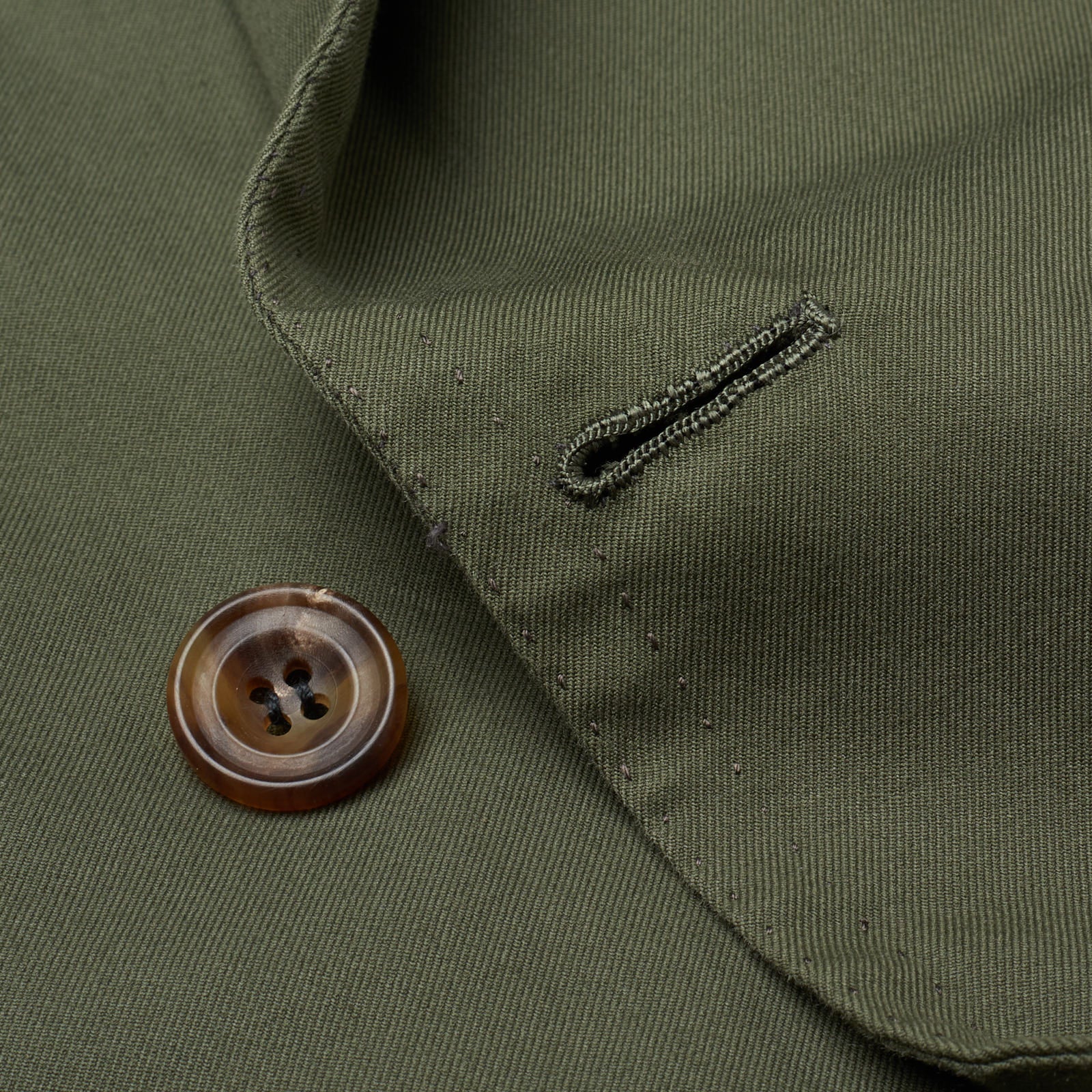 RUBINACCI LH Handmade Bespoke Green Twill Cotton DB Jacket EU 50 US 40 RUBINACCI