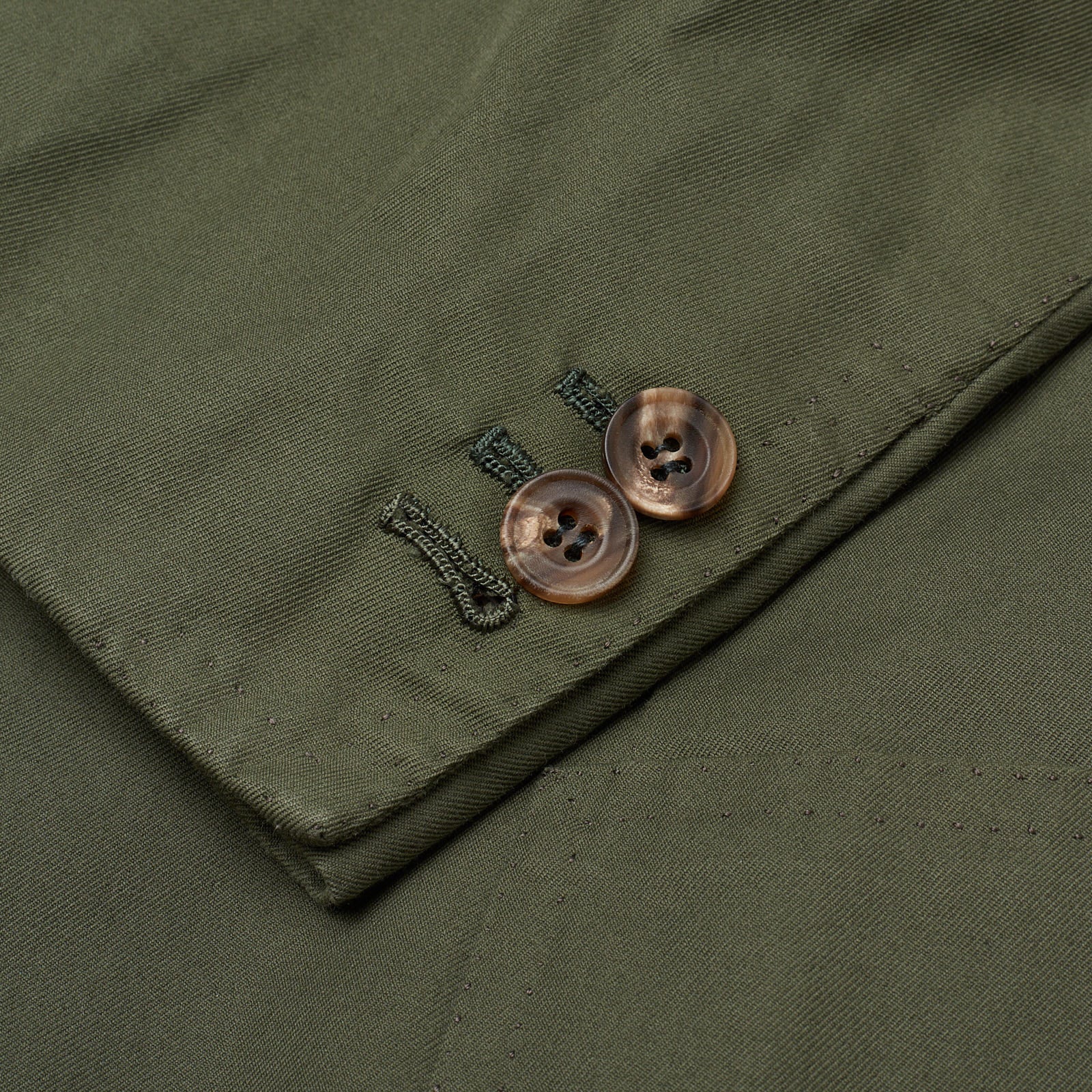 RUBINACCI LH Handmade Bespoke Green Twill Cotton DB Jacket EU 50 US 40 RUBINACCI