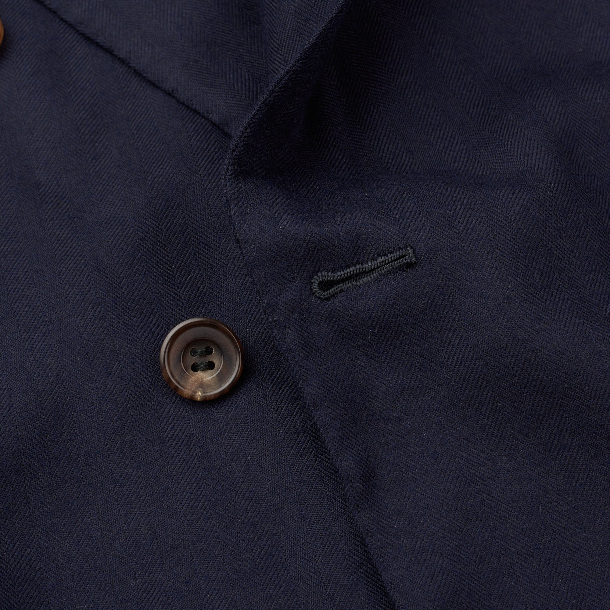 RUBINACCI LH Handmade Bespoke Navy Blue Herringbone Cashmere DB Jacket 50 US 40 RUBINACCI