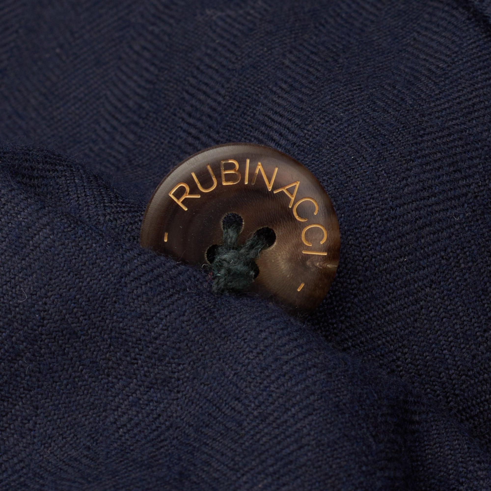 RUBINACCI LH Handmade Bespoke Navy Blue Herringbone Cashmere DB Jacket 50 US 40 RUBINACCI