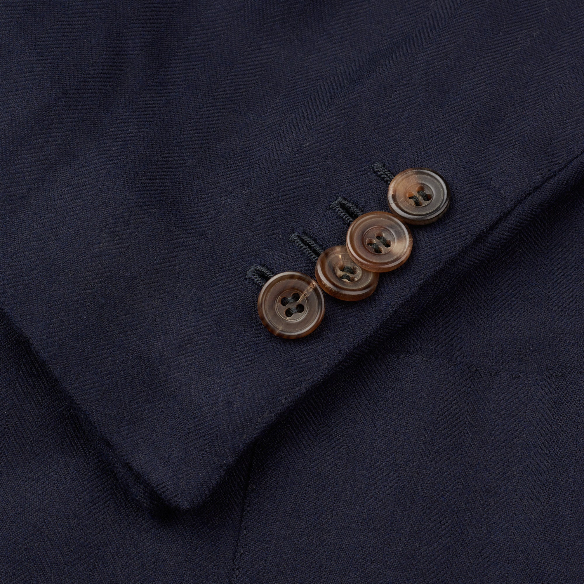 RUBINACCI LH Handmade Bespoke Navy Blue Herringbone Cashmere DB Jacket 50 US 40 RUBINACCI