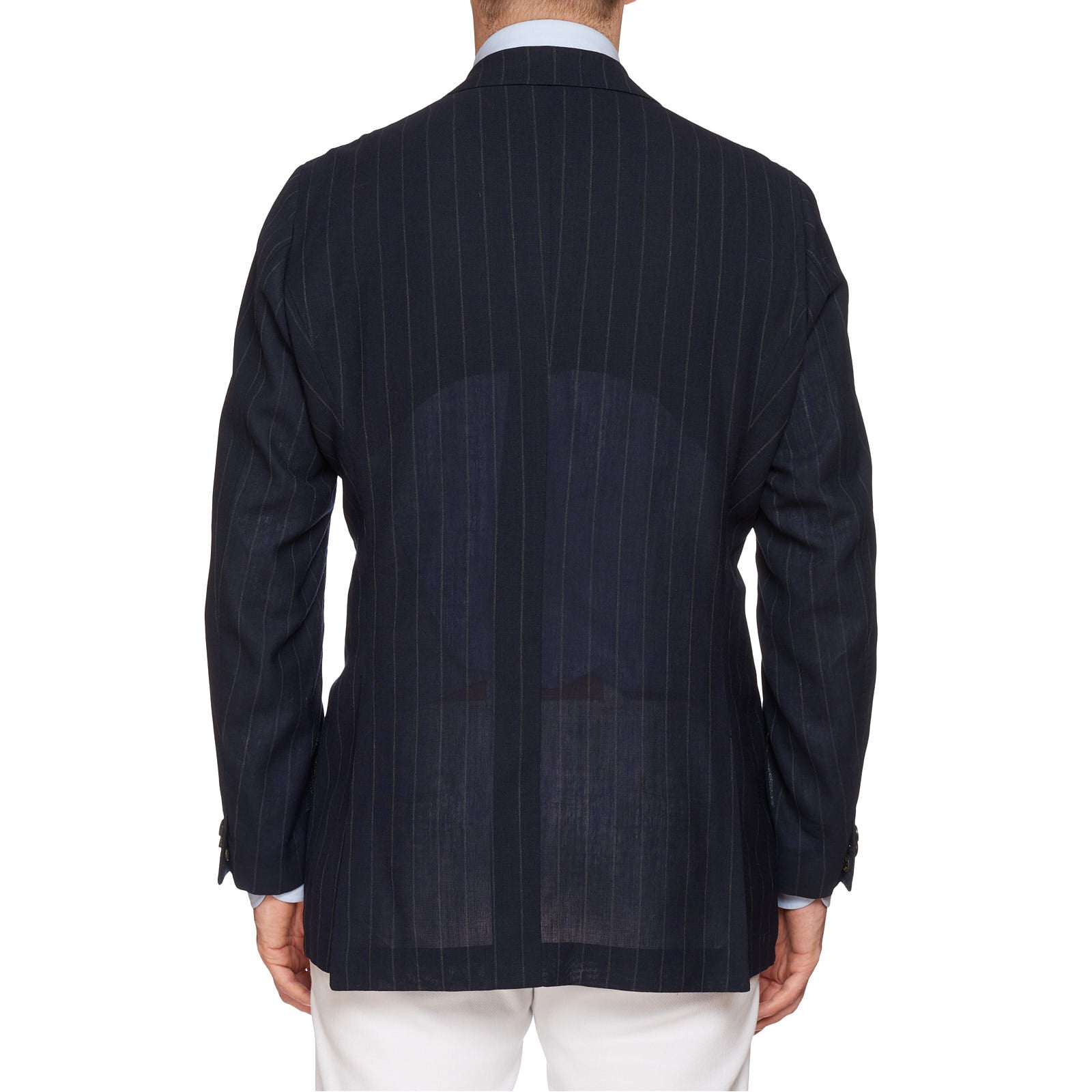 RUBINACCI LH Handmade Bespoke Blue Striped Mohair 1 Button Jacket EU 50 US 40 RUBINACCI