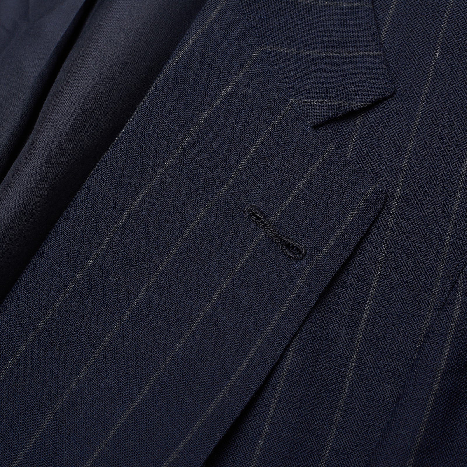 RUBINACCI LH Handmade Bespoke Blue Striped Mohair 1 Button Jacket EU 50 US 40 RUBINACCI