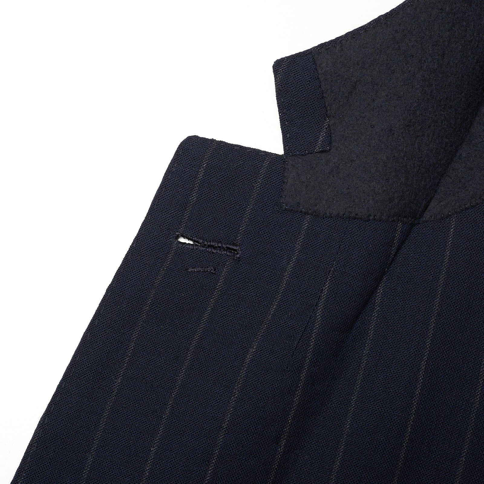 RUBINACCI LH Handmade Bespoke Blue Striped Mohair 1 Button Jacket EU 50 US 40 RUBINACCI