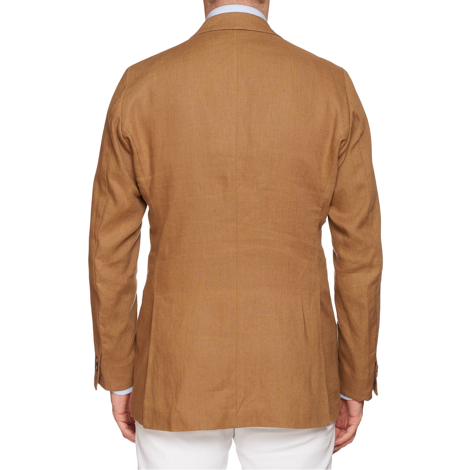 RUBINACCI LH Handmade Bespoke Tan Cotton-Linen Jacket Sport Coat EU 50 US 40 RUBINACCI