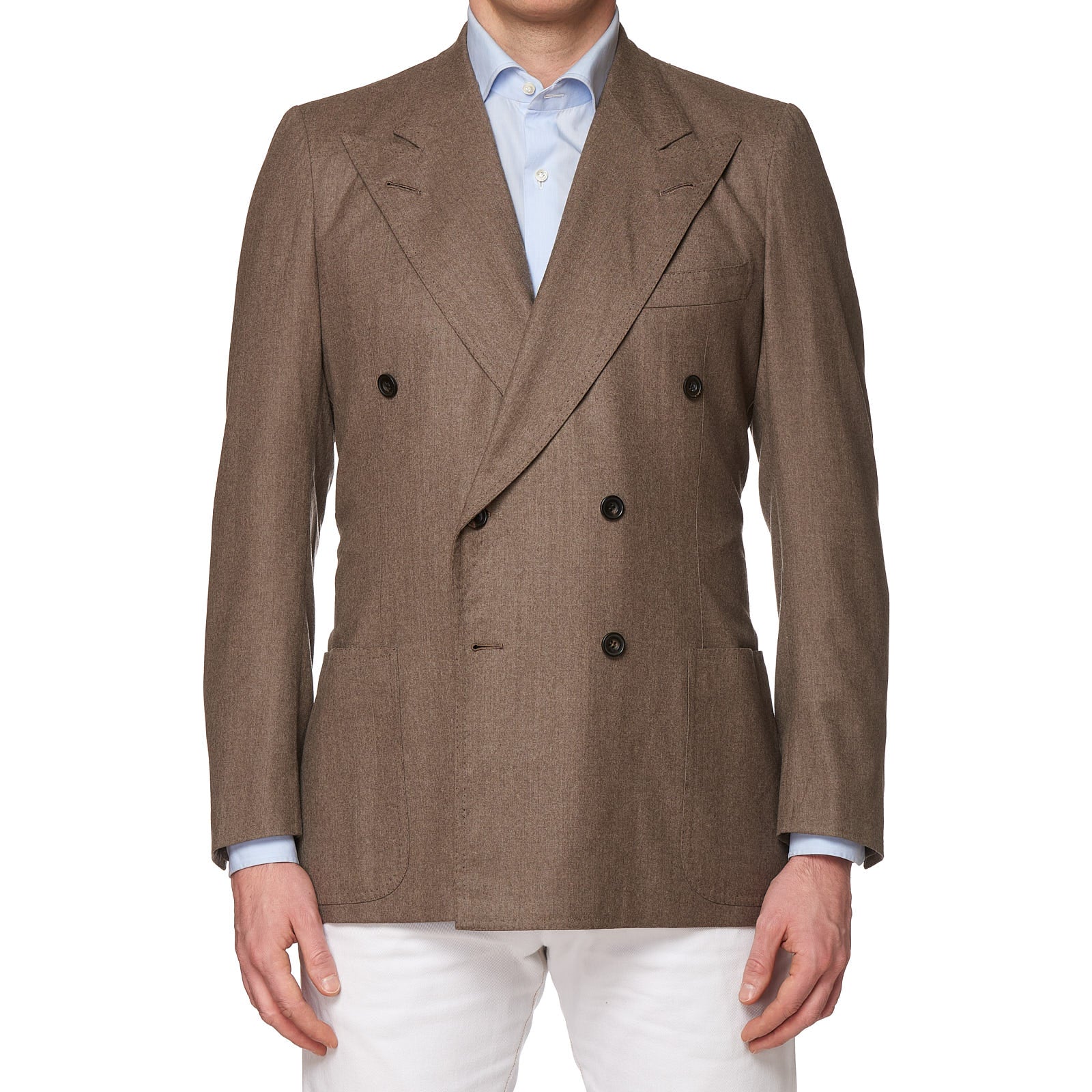 RUBINACCI LH Handmade Bespoke Taupe Gray Wool-Cashmere DB Jacket EU 50 NEW US 40 RUBINACCI