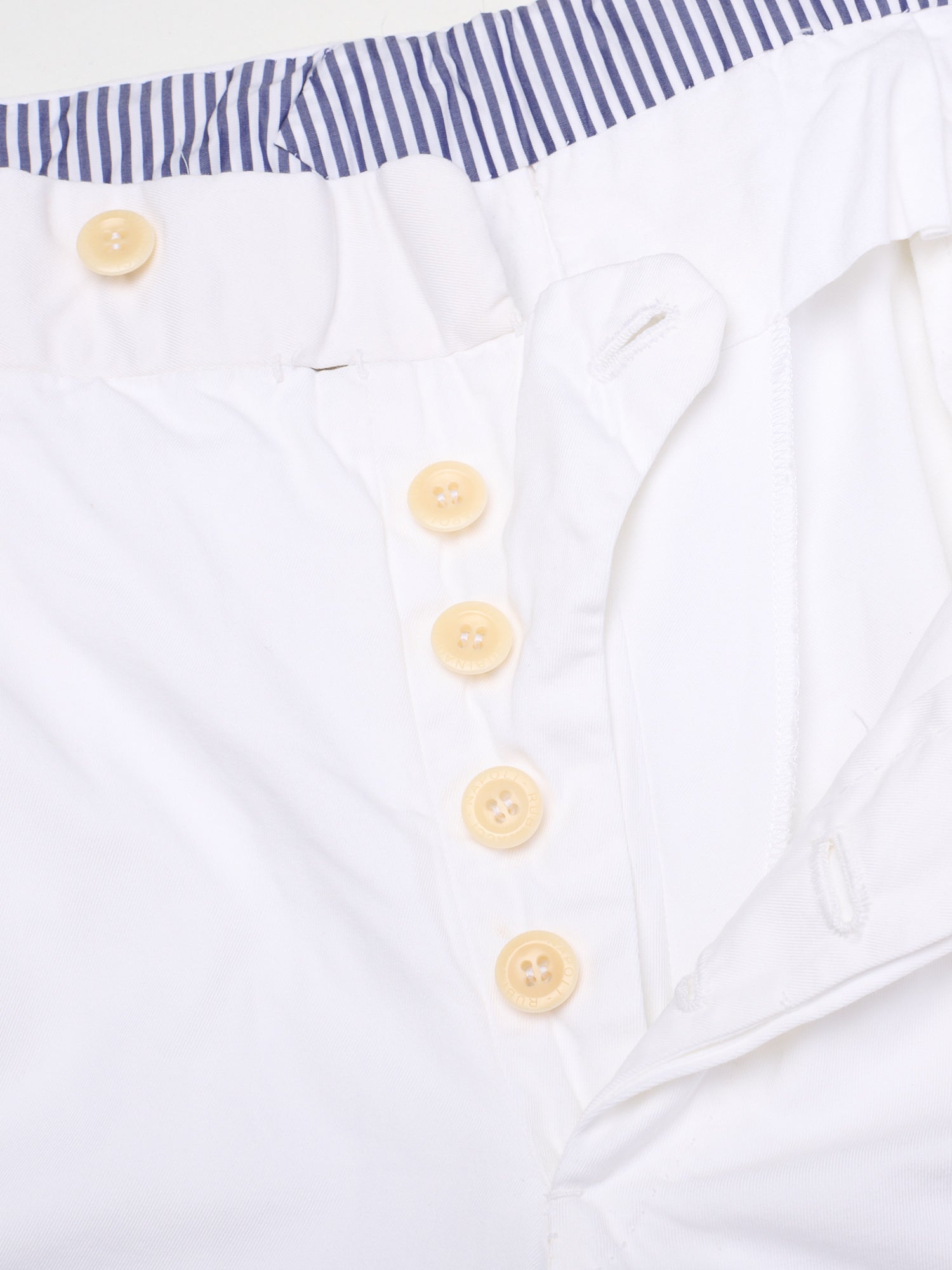 RUBINACCI LH London House Bespoke White Cotton Dress Pants EU 48 US 32