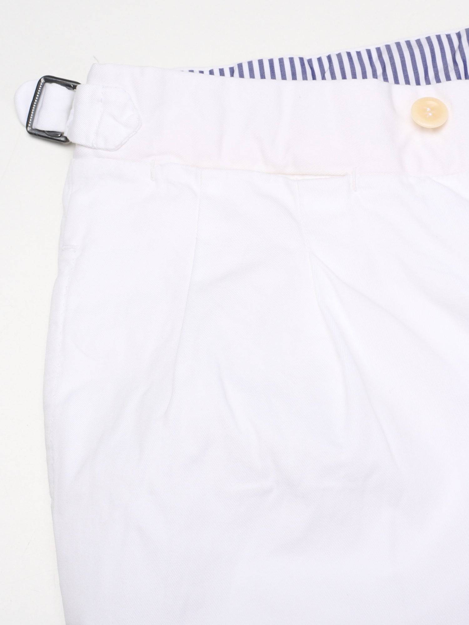 RUBINACCI LH London House Bespoke White Cotton Dress Pants EU 48 US 32