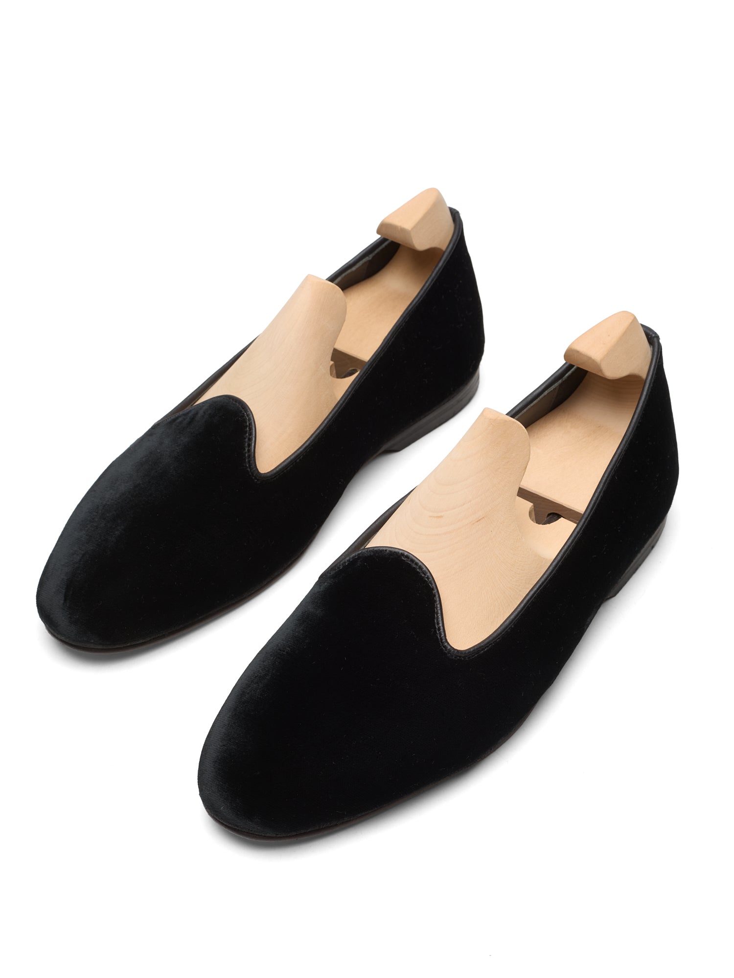 RUBINACCI Napoli Black Velvet Pumps Belgian Loafers Shoes EU 41 US 8