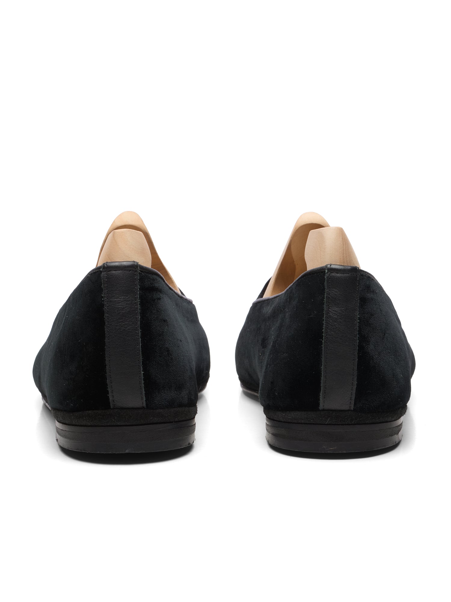 RUBINACCI Napoli Black Velvet Pumps Belgian Loafers Shoes EU 41 US 8