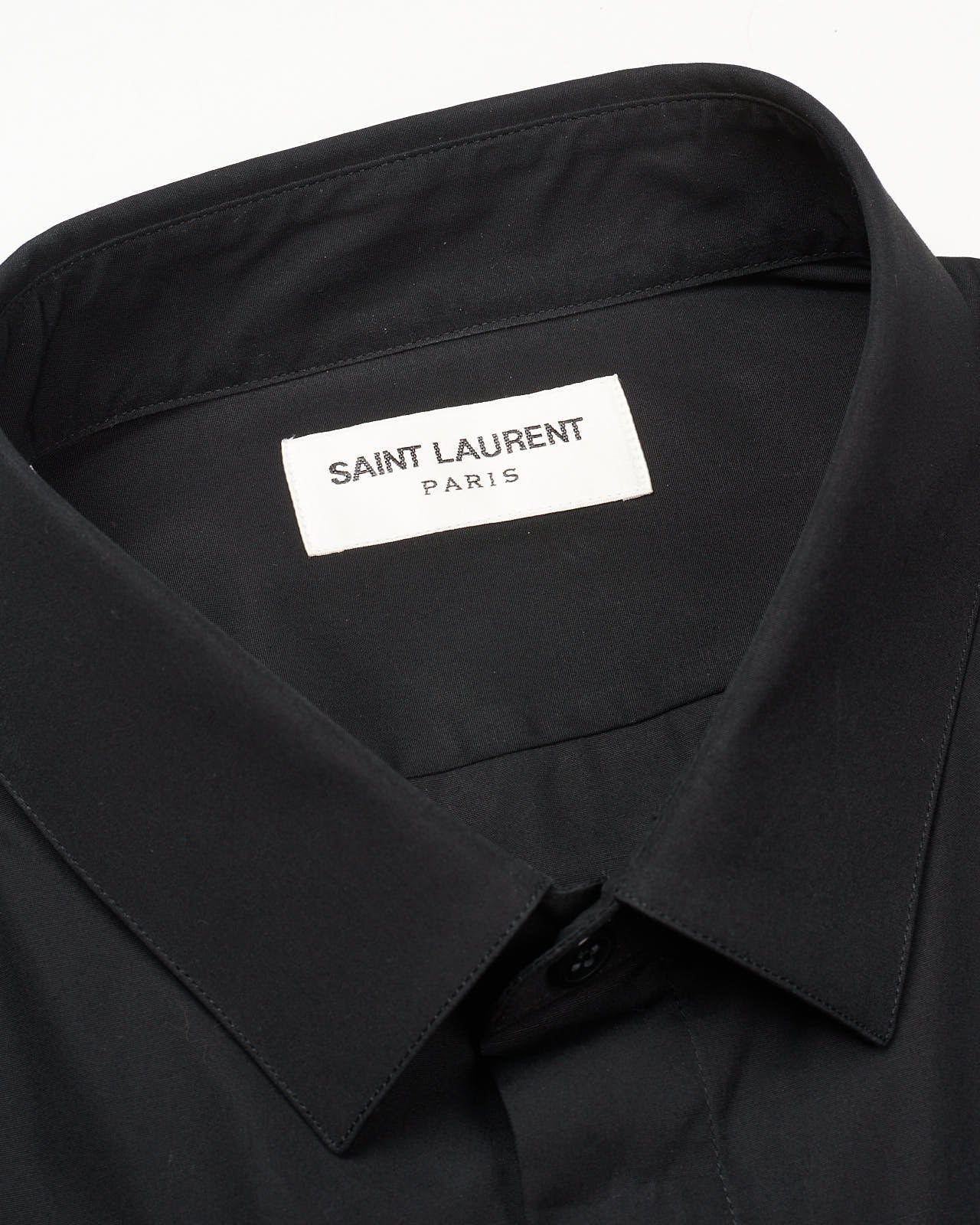 SAINT LAURENT Paris Black Cotton Dress Shirt EU 42 NEW US 16.5 Slim