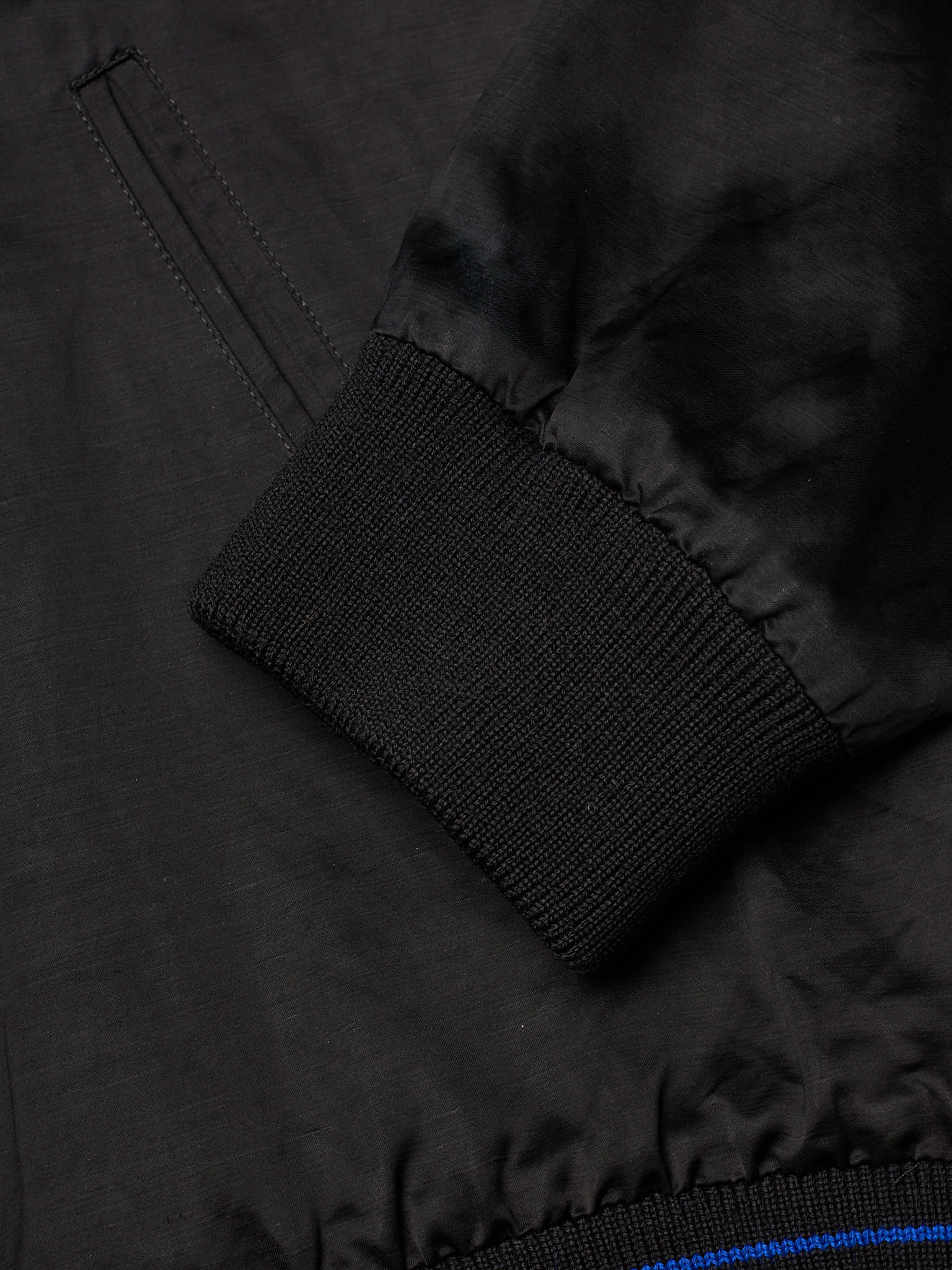 SAINT LAURENT Paris Black Tricolor YSL Logo Teddy Bomber Jacket