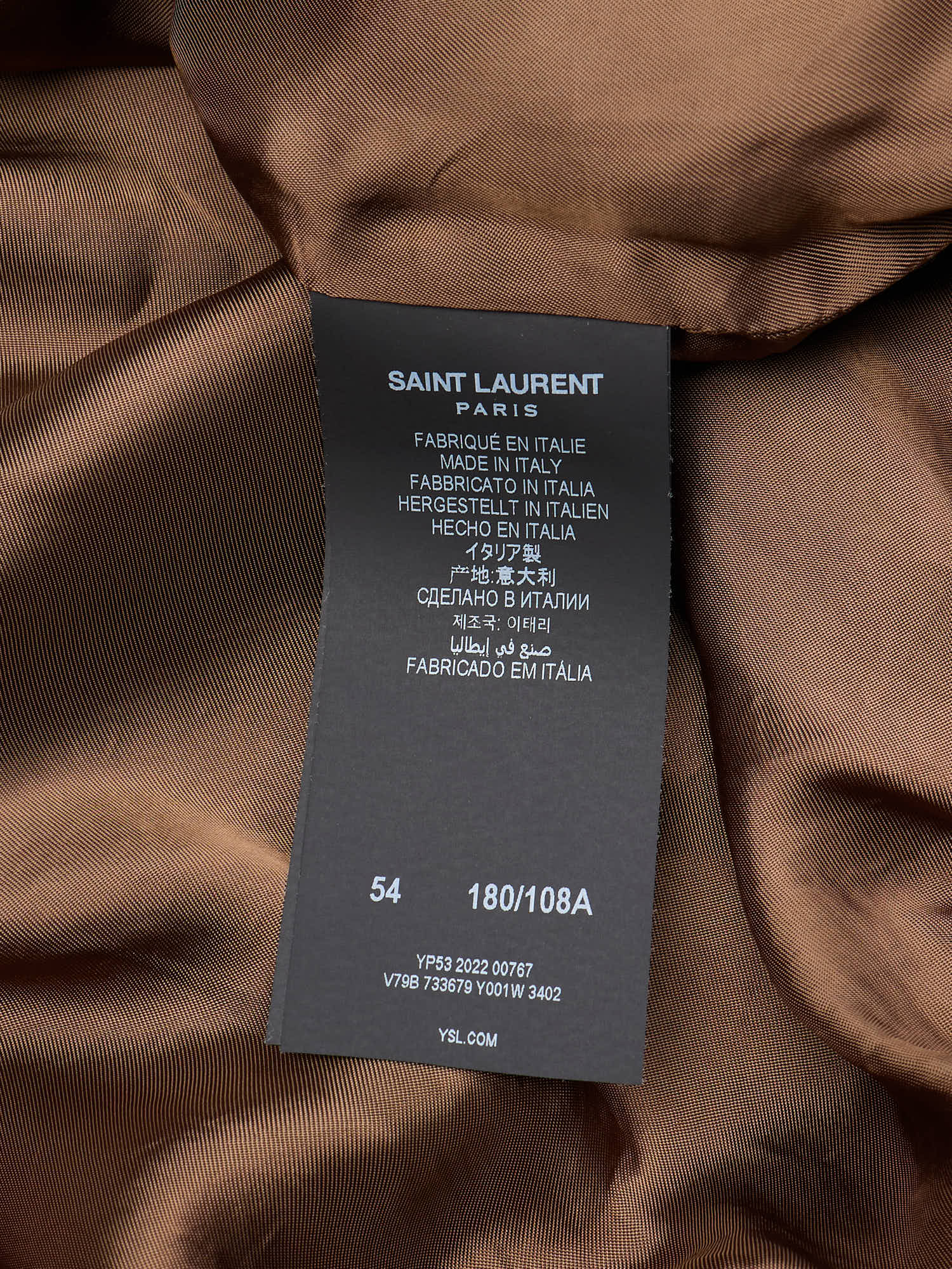 SAINT LAURENT Paris Teddy Silk Zip-Up Track Jacket