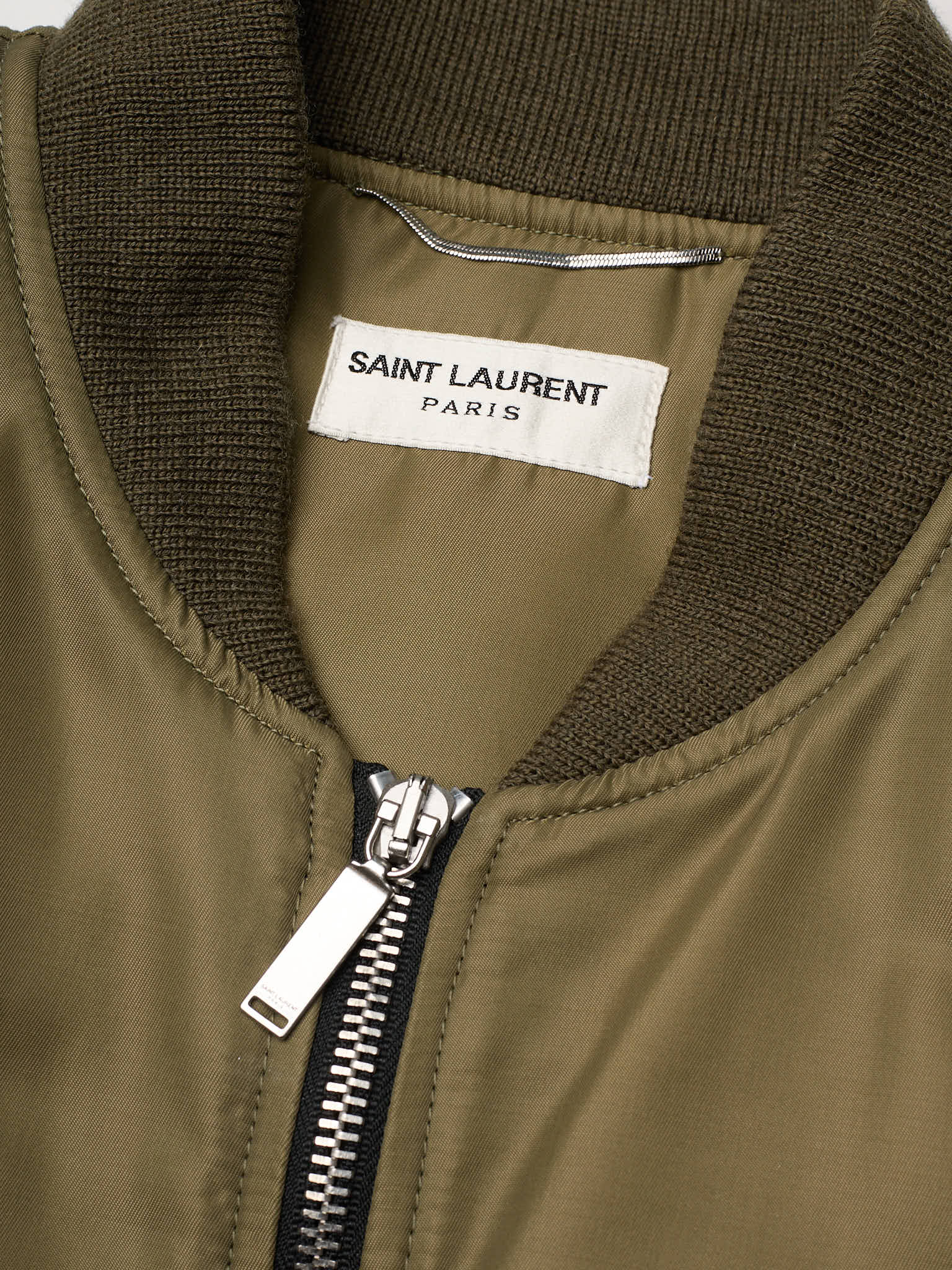 SAINT LAURENT Paris 'MA–1' Military Green Bomber Jacket