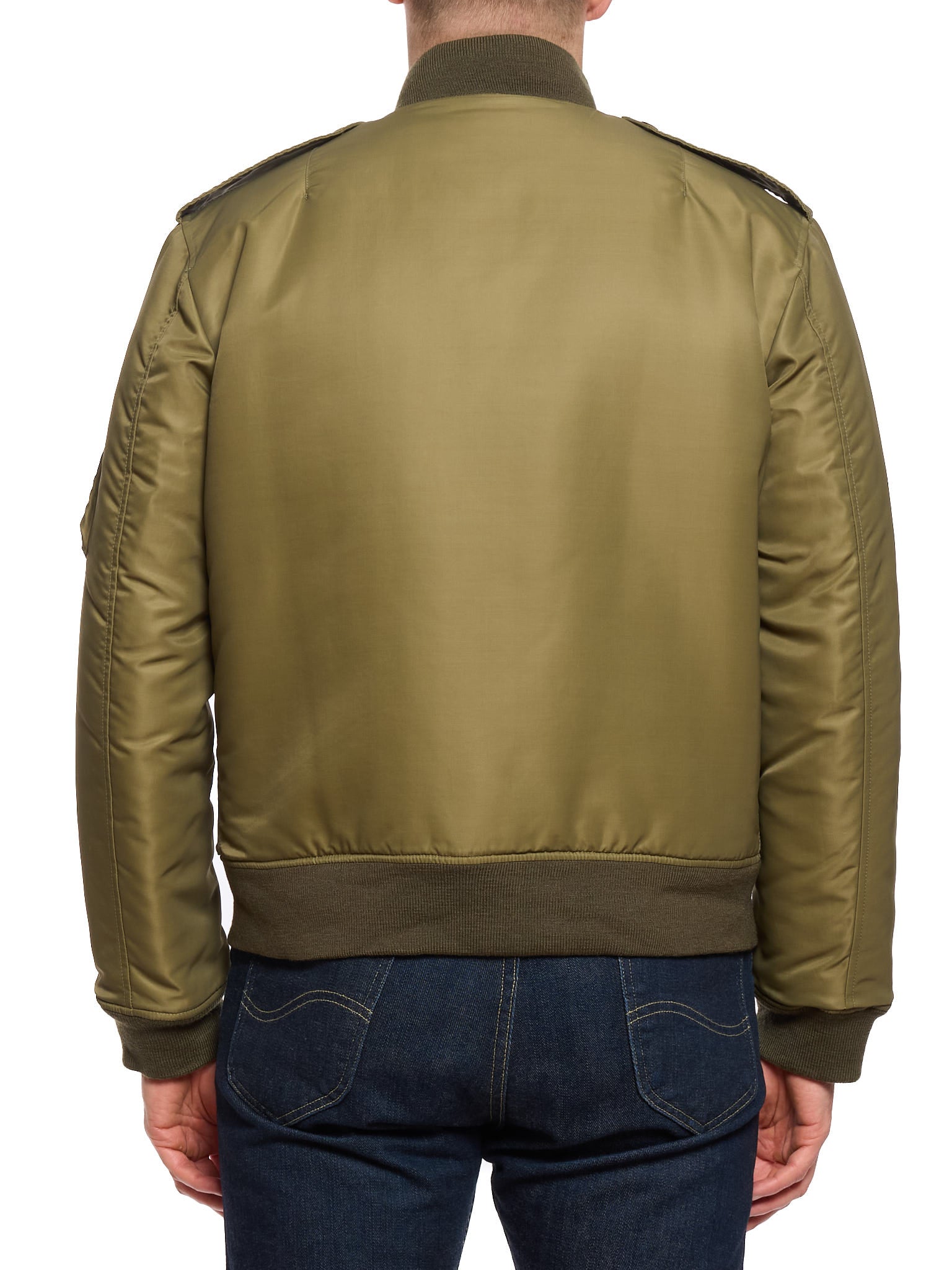 SAINT LAURENT Paris 'MA–1' Military Green Bomber Jacket