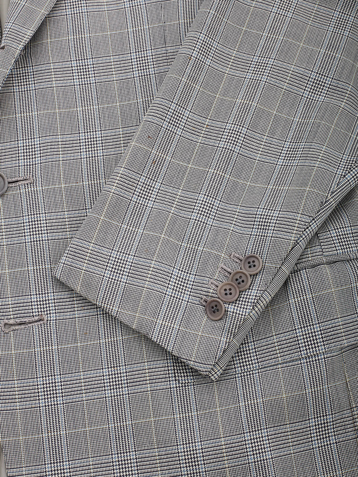 SARTORIA CHIAIA Handmade Gray Plaid Wool Double Breasted Bespoke Suit
