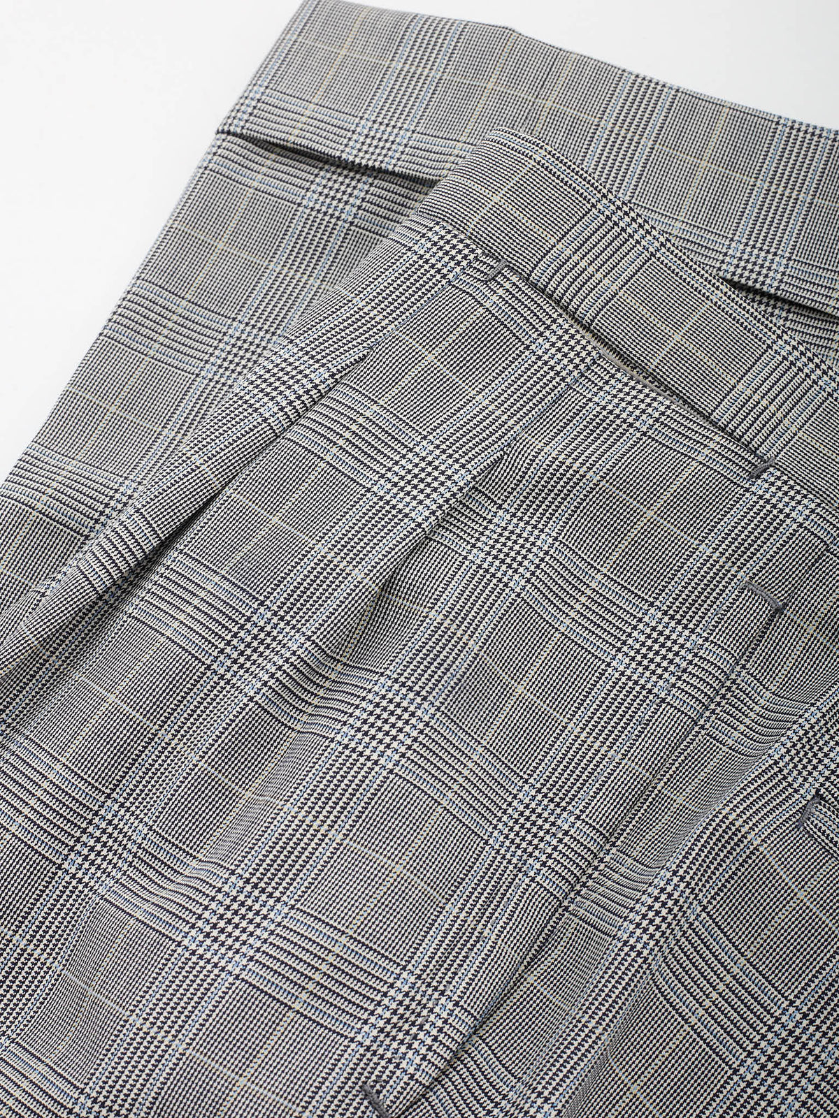 SARTORIA CHIAIA Handmade Gray Plaid Wool Double Breasted Bespoke Suit