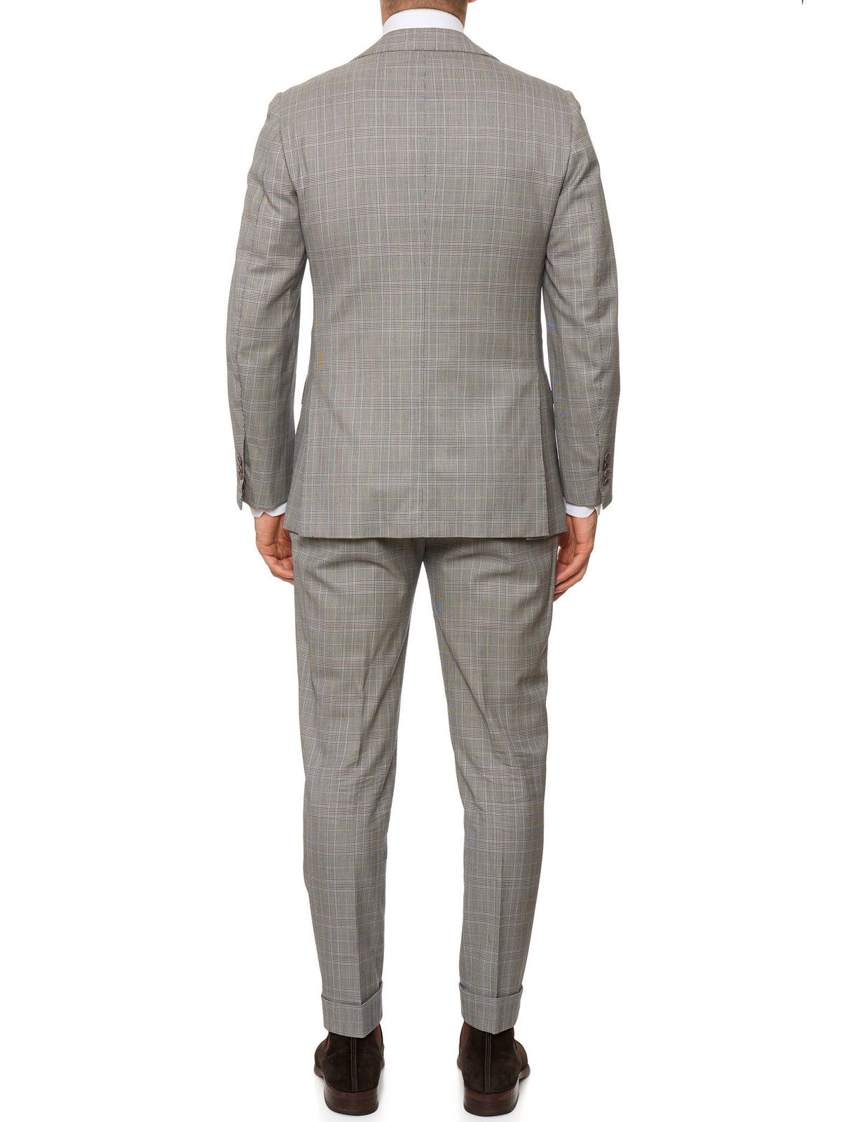 SARTORIA CHIAIA Handmade Gray Plaid Wool Double Breasted Bespoke Suit