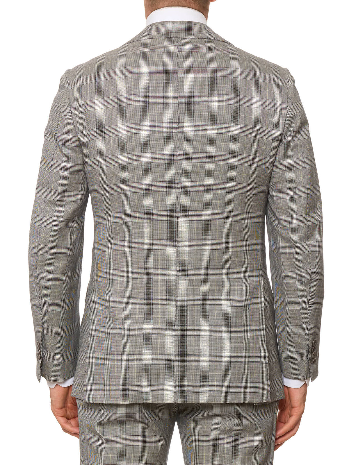 SARTORIA CHIAIA Handmade Gray Plaid Wool Double Breasted Bespoke Suit