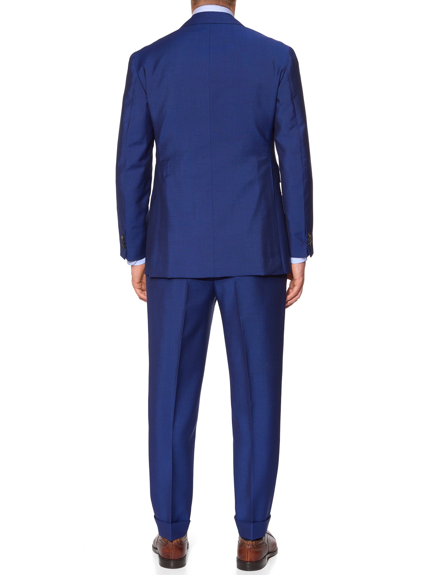 SARTORIA CHIAIA Bespoke Handmade Blue Wool DB Suit EU 48 US 38