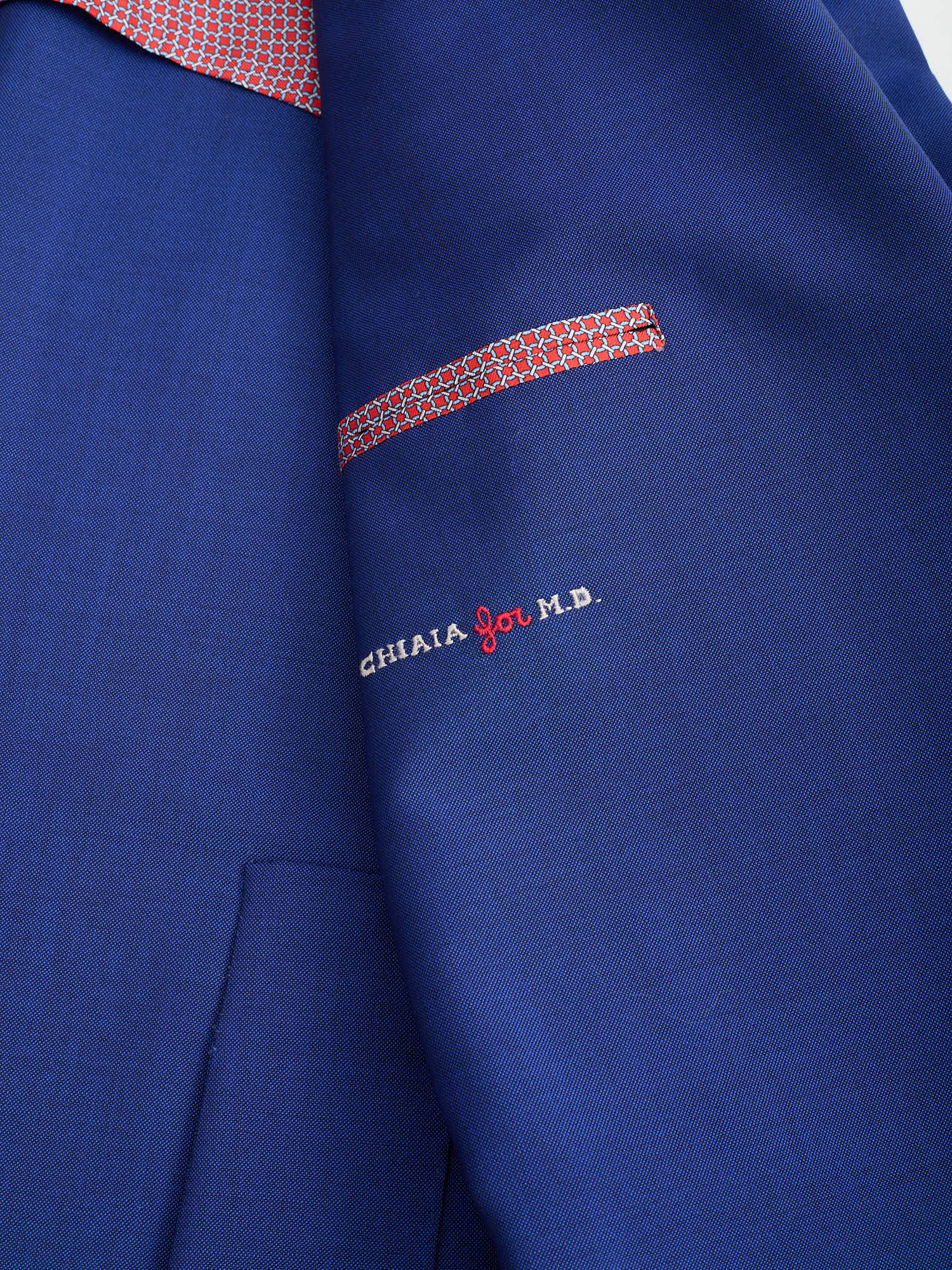 SARTORIA CHIAIA Bespoke Handmade Blue Wool DB Suit EU 48 US 38