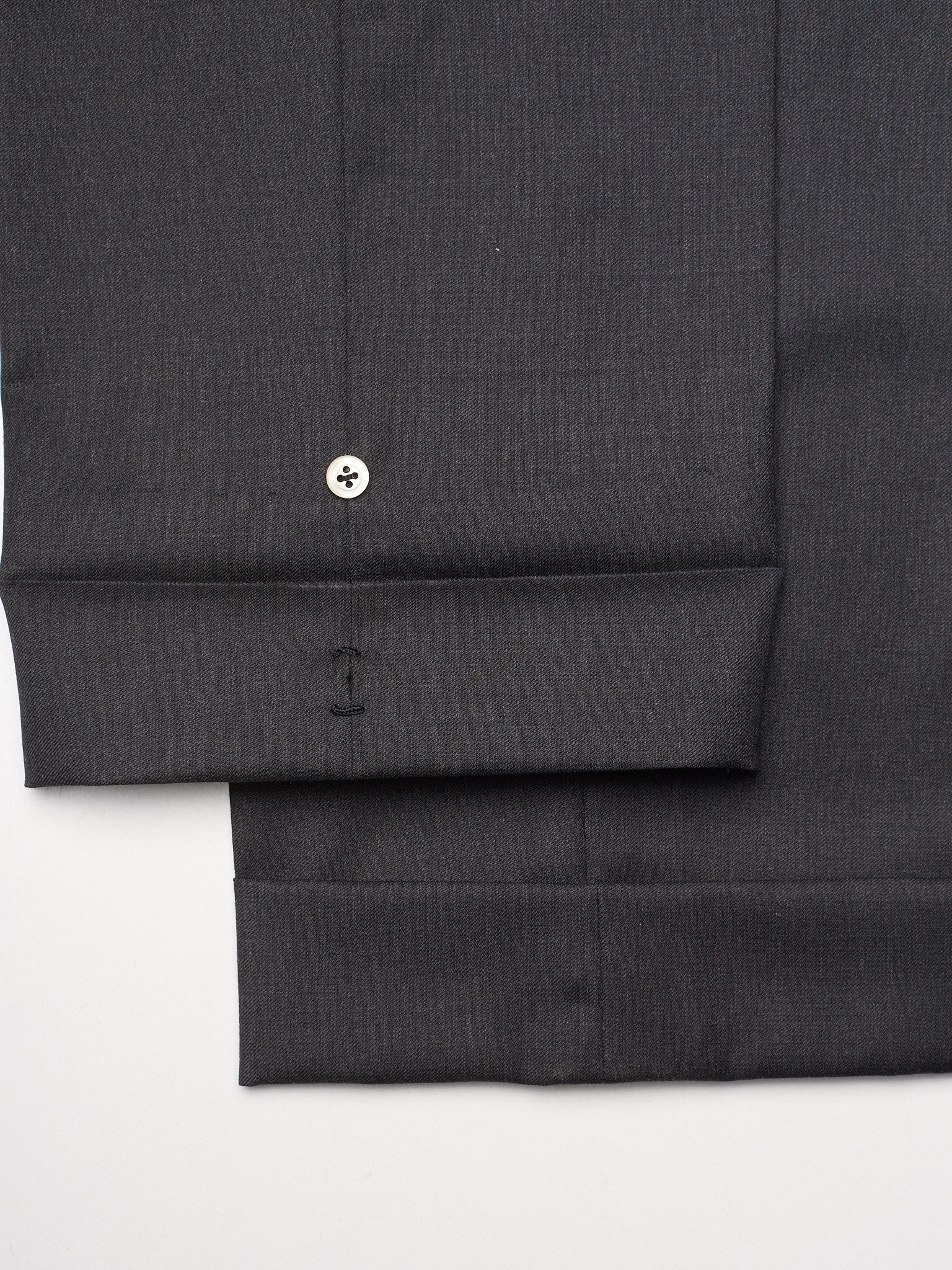 SARTORIA CHIAIA Bespoke Handmade Dark Gray Wool Flat Front Dress Pants