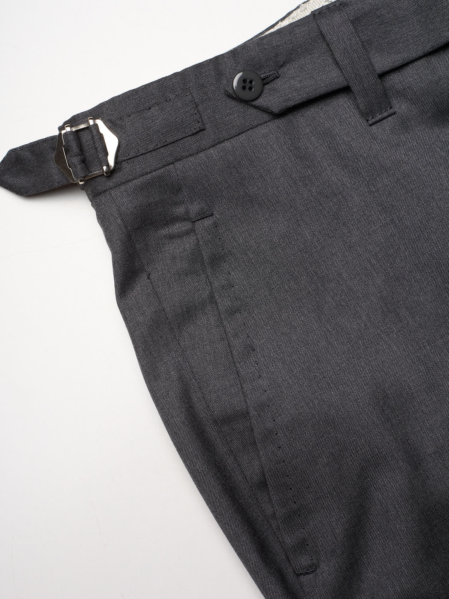 SARTORIA CHIAIA Bespoke Handmade Gray Wool Flat Front Dress Pants