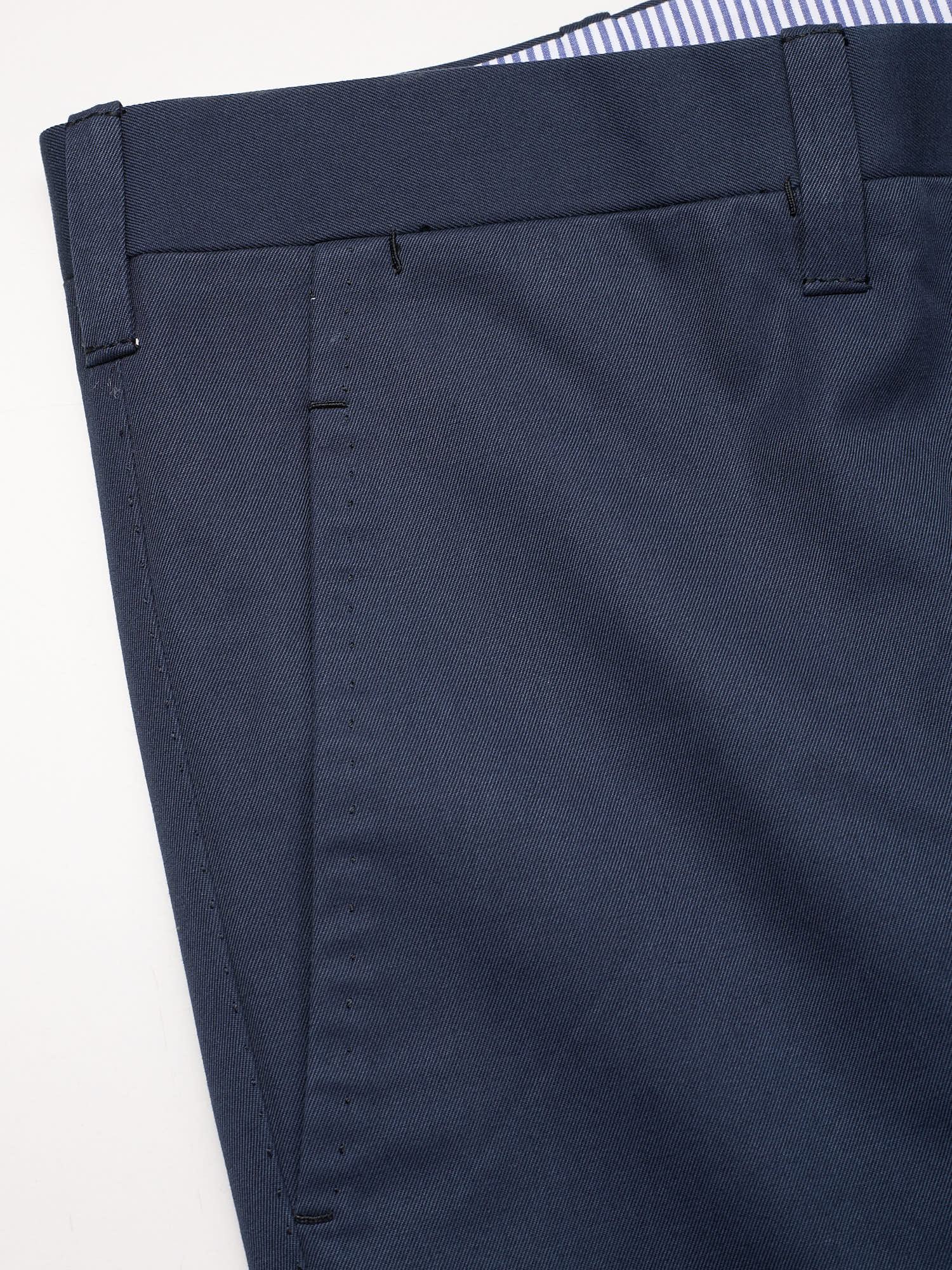 SARTORIA CHIAIA Handmade Navy Blue Cotton Flat Front Chino Pants EU 52 US 36