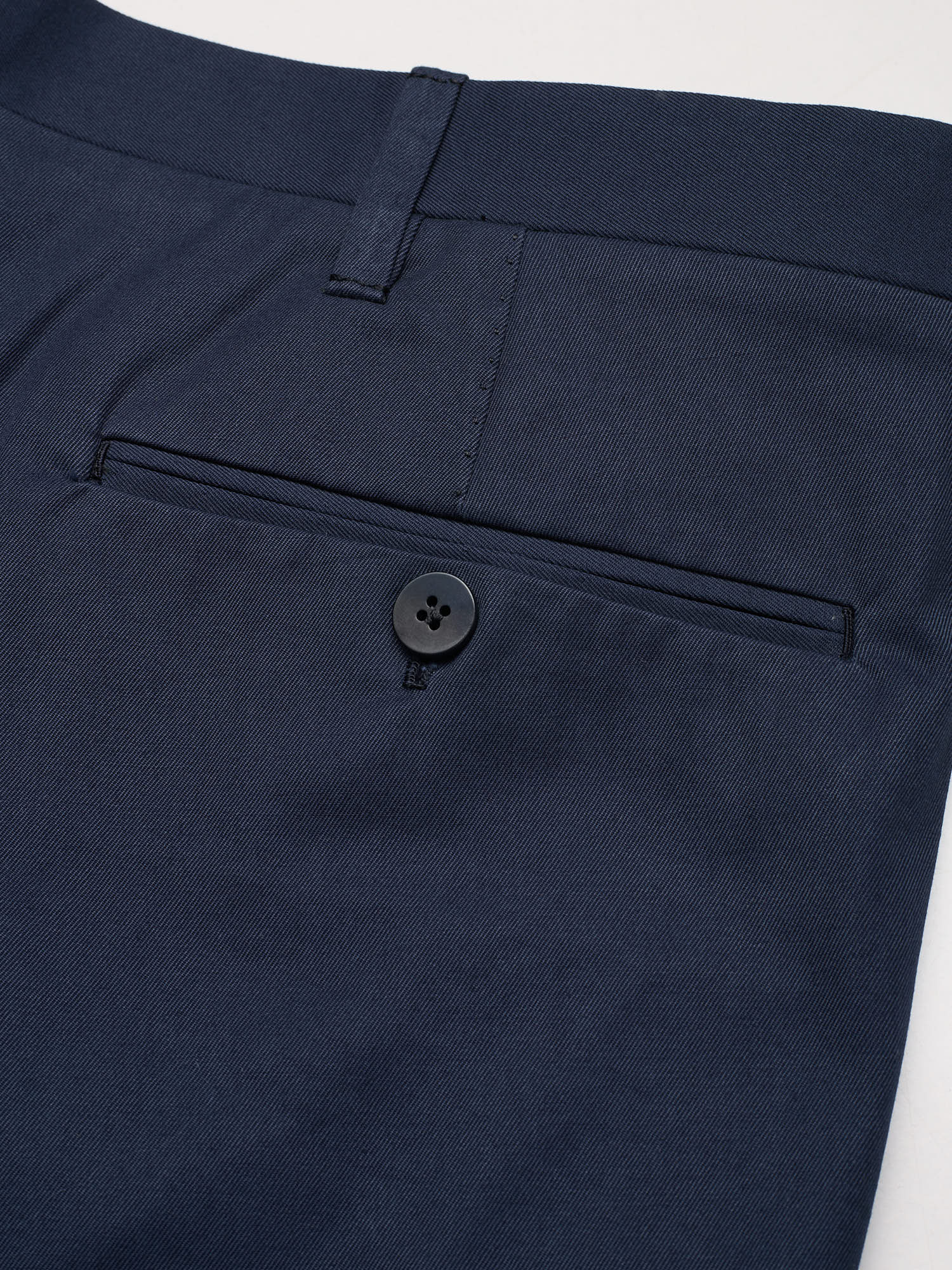 SARTORIA CHIAIA Handmade Navy Blue Cotton Flat Front Chino Pants EU 52 US 36