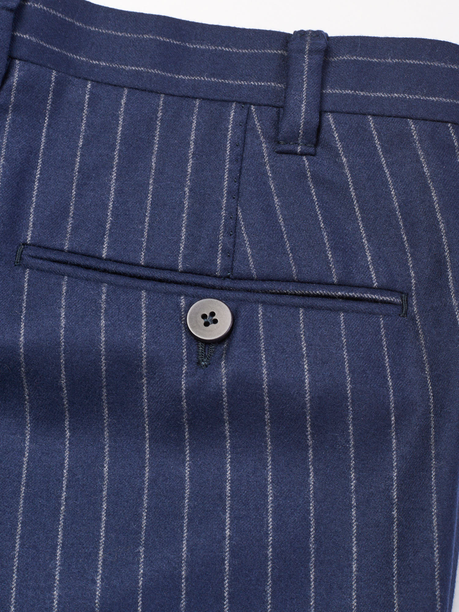 SARTORIA CHIAIA Handmade Navy Blue Wool Chalk Stripe Dress Pants EU 52 US 36