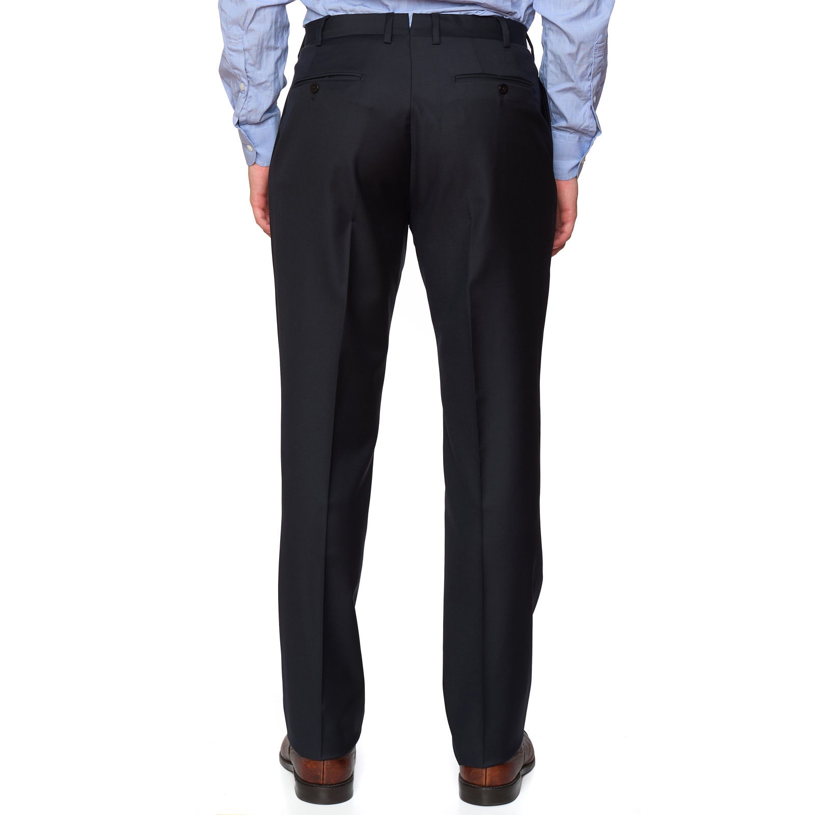 SARTORIA PARTENOPEA Handmade Black Super 130'S Dress Pants NEW EU 56 US 40