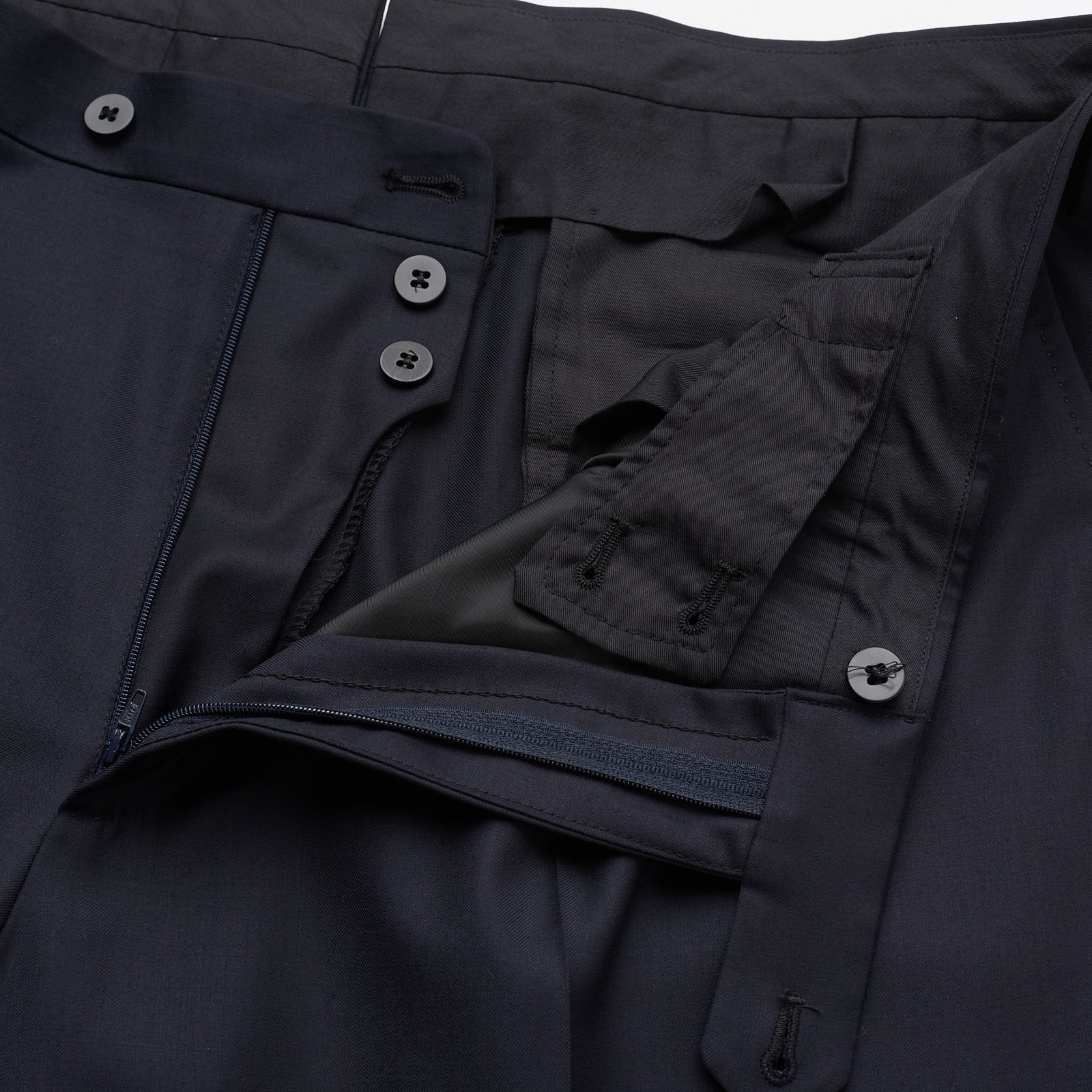 SARTORIA PARTENOPEA Handmade Black Super 130'S Dress Pants NEW EU 56 US 40