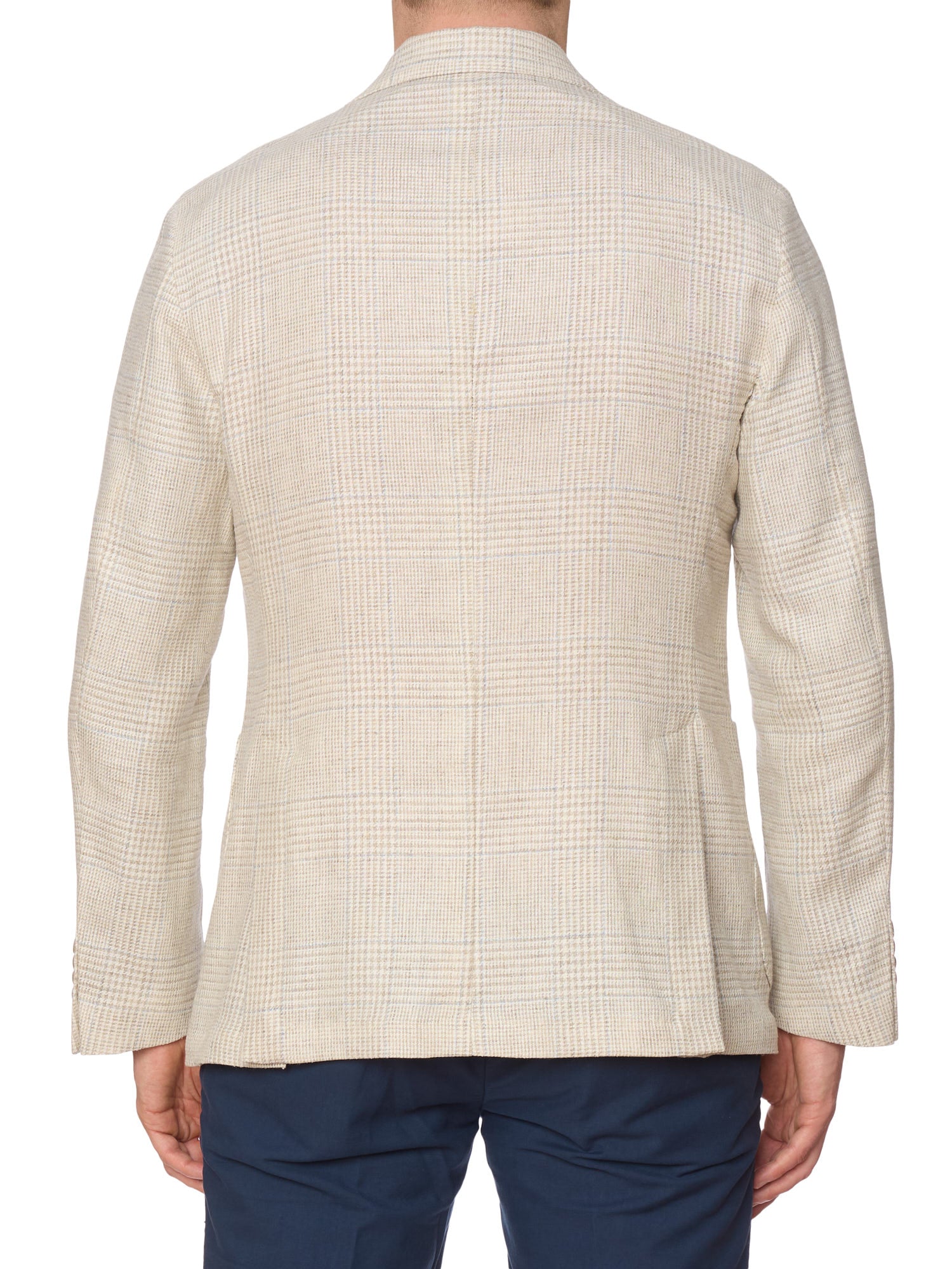 SARTORIA PARTENOPEA Beige Wool-Silk-Linen Jacket EU 50 NEW US 40 Peak Lapel
