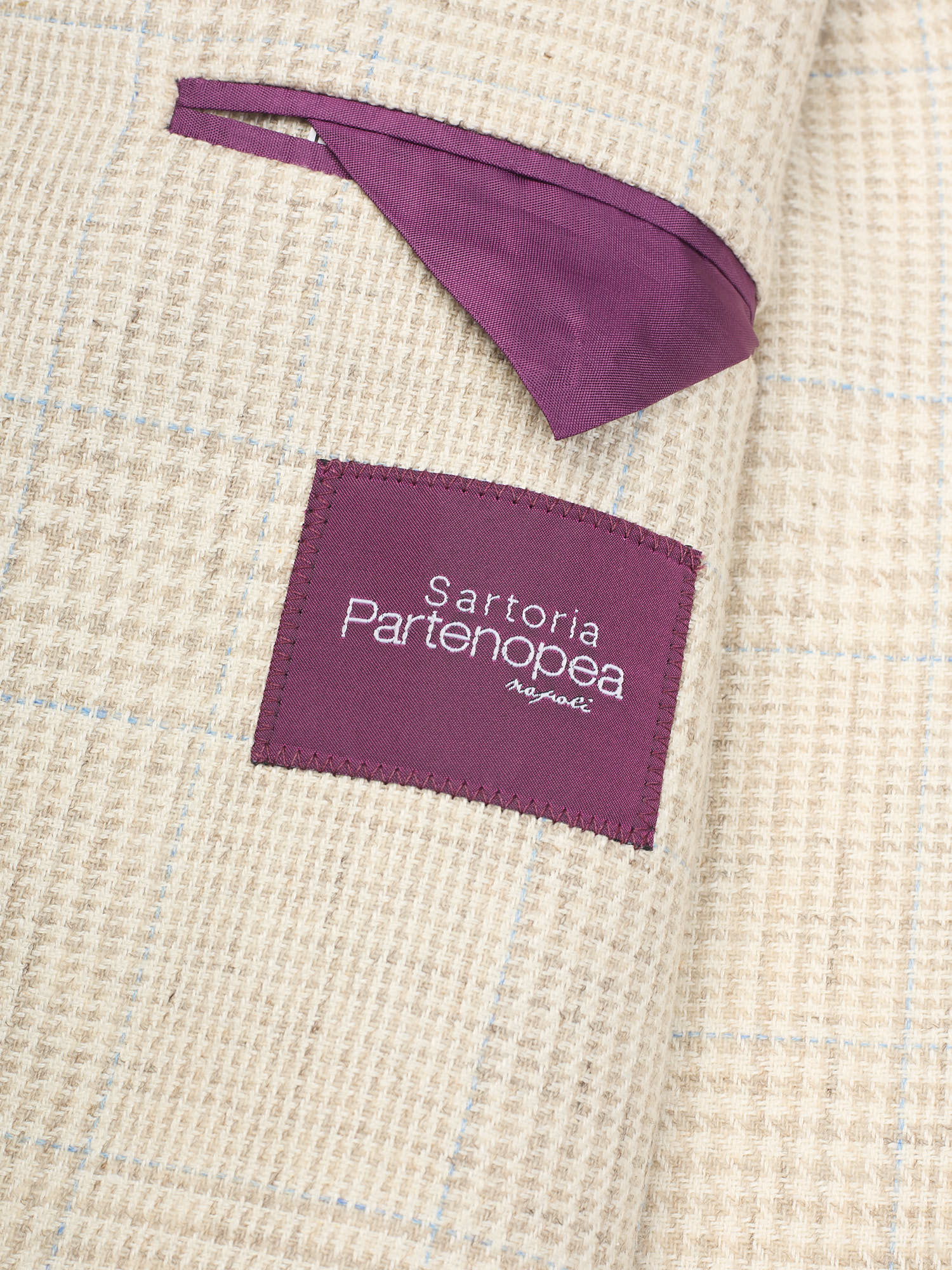 SARTORIA PARTENOPEA Beige Wool-Silk-Linen Jacket EU 50 NEW US 40 Peak Lapel