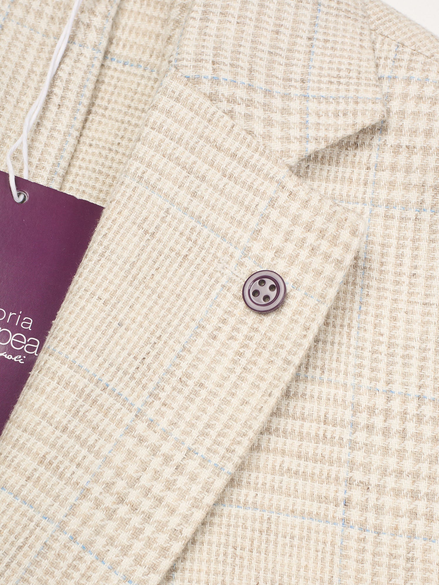 SARTORIA PARTENOPEA Beige Wool-Silk-Linen Jacket EU 50 NEW US 40 Peak Lapel