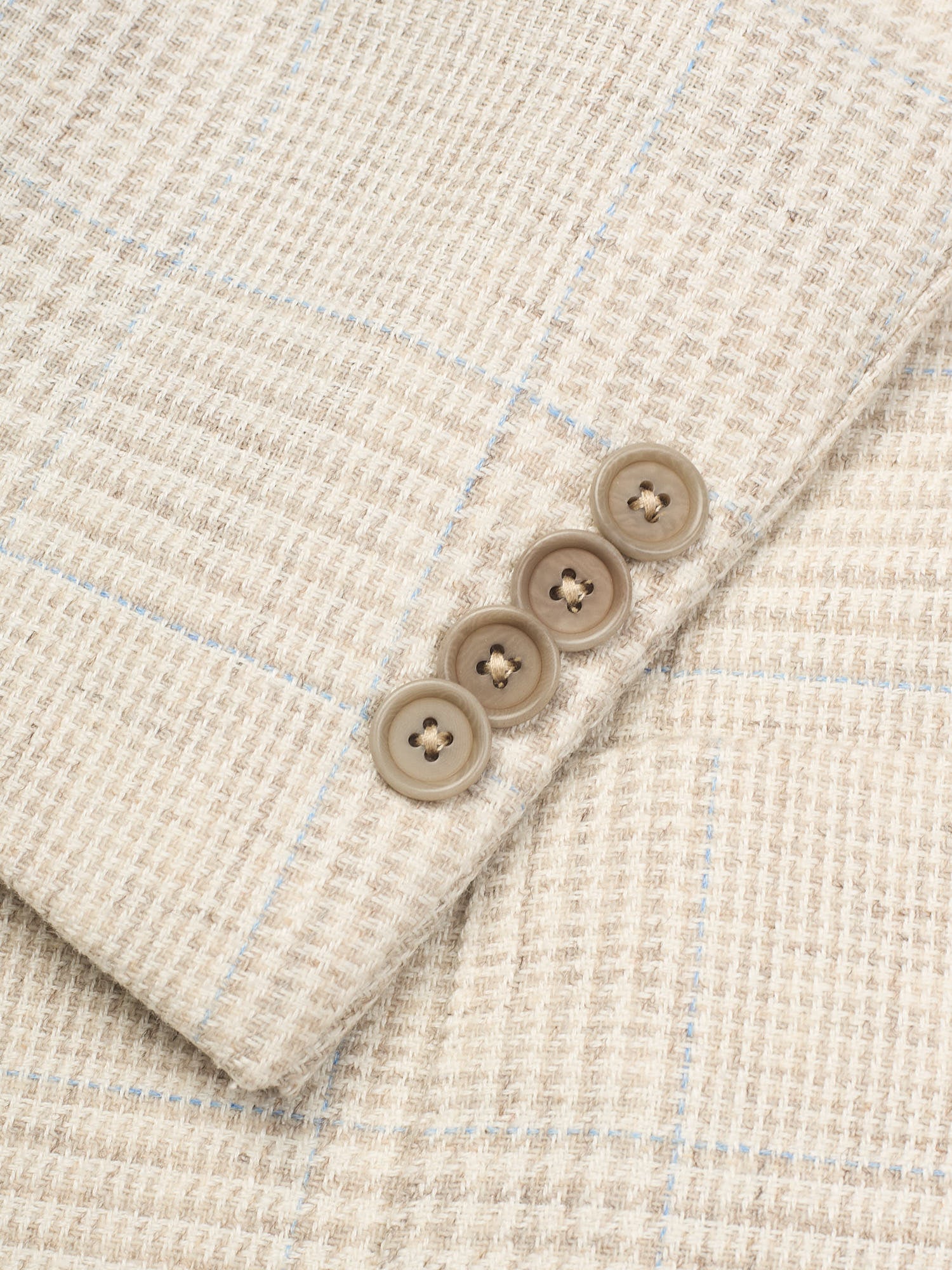 SARTORIA PARTENOPEA Beige Wool-Silk-Linen Jacket EU 50 NEW US 40 Peak Lapel