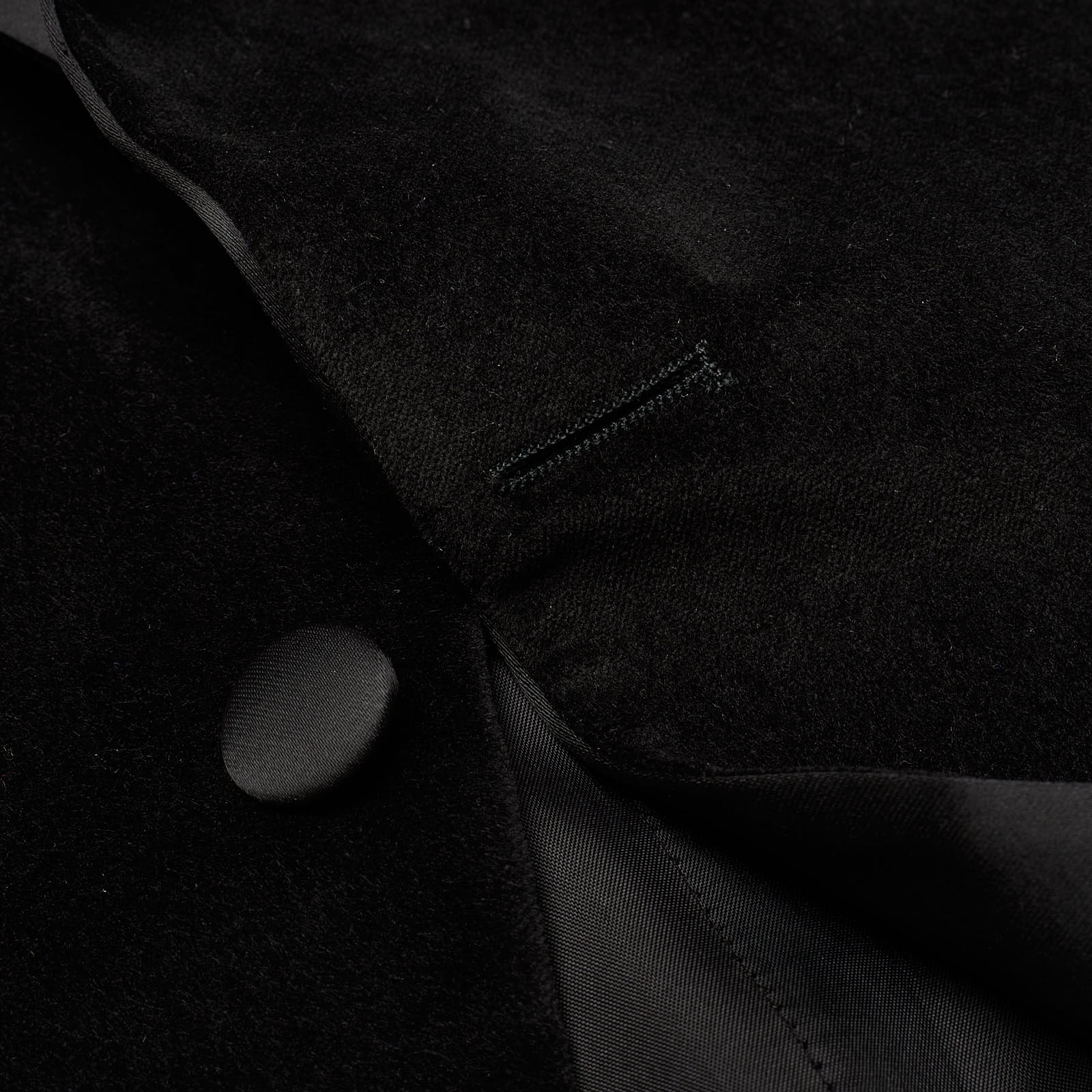 SARTORIA PARTENOPEA Black Cotton Velvet Tuxedo Peak Lapel Jacket NEW Current Model