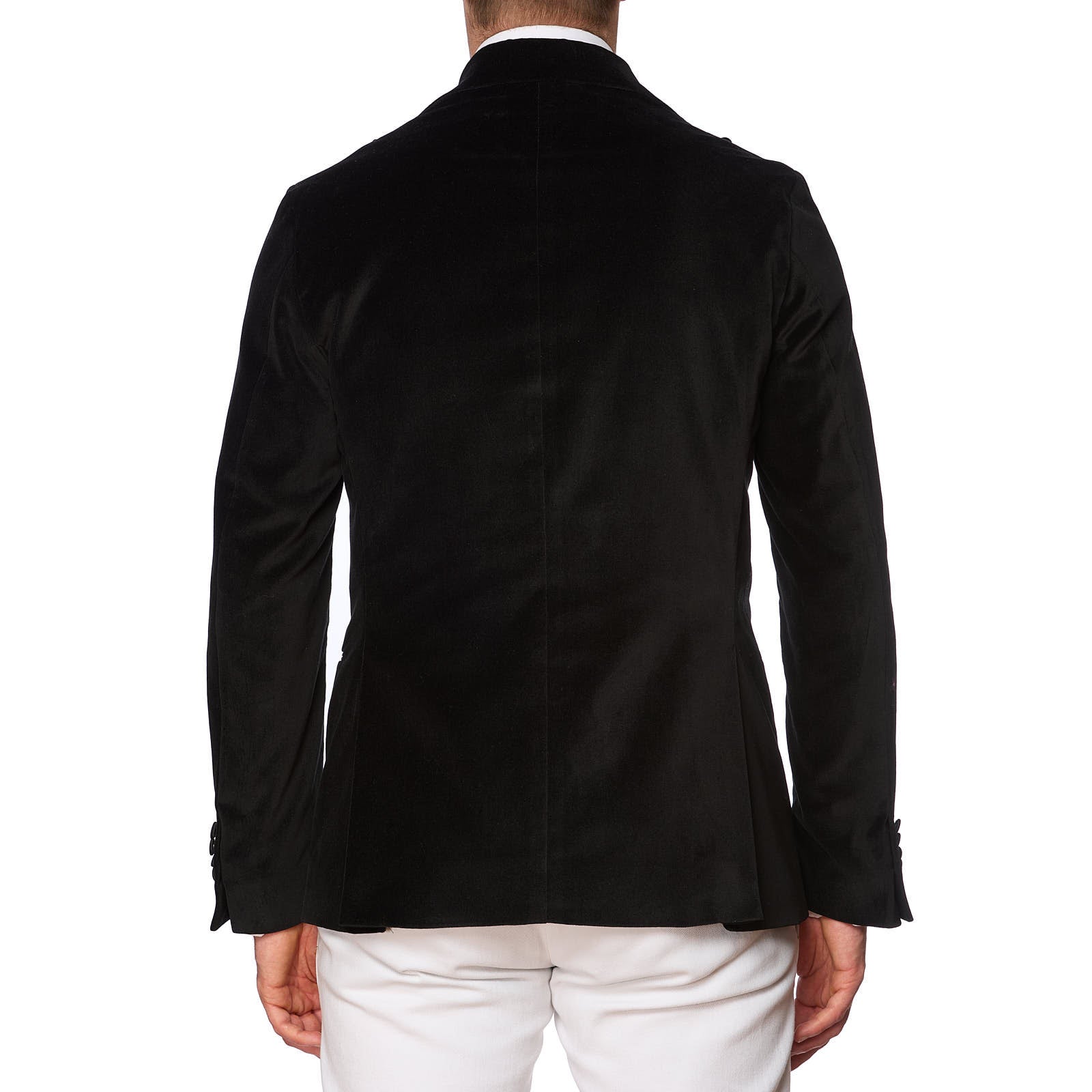 SARTORIA PARTENOPEA Black Cotton Velvet Tuxedo Peak Lapel Jacket NEW Current Model