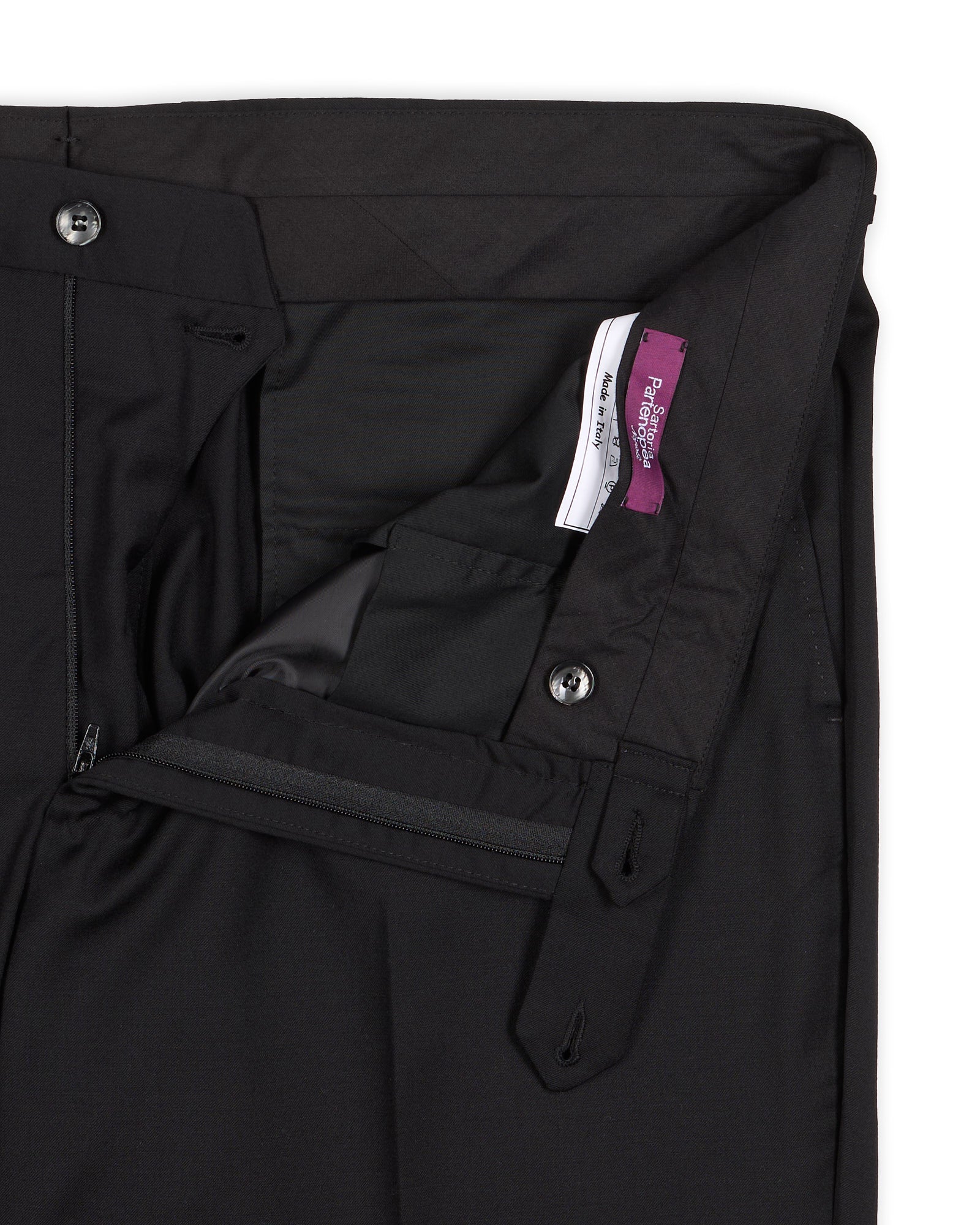 SARTORIA PARTENOPEA Black Wool Dress Pants EU 58 NEW US 42