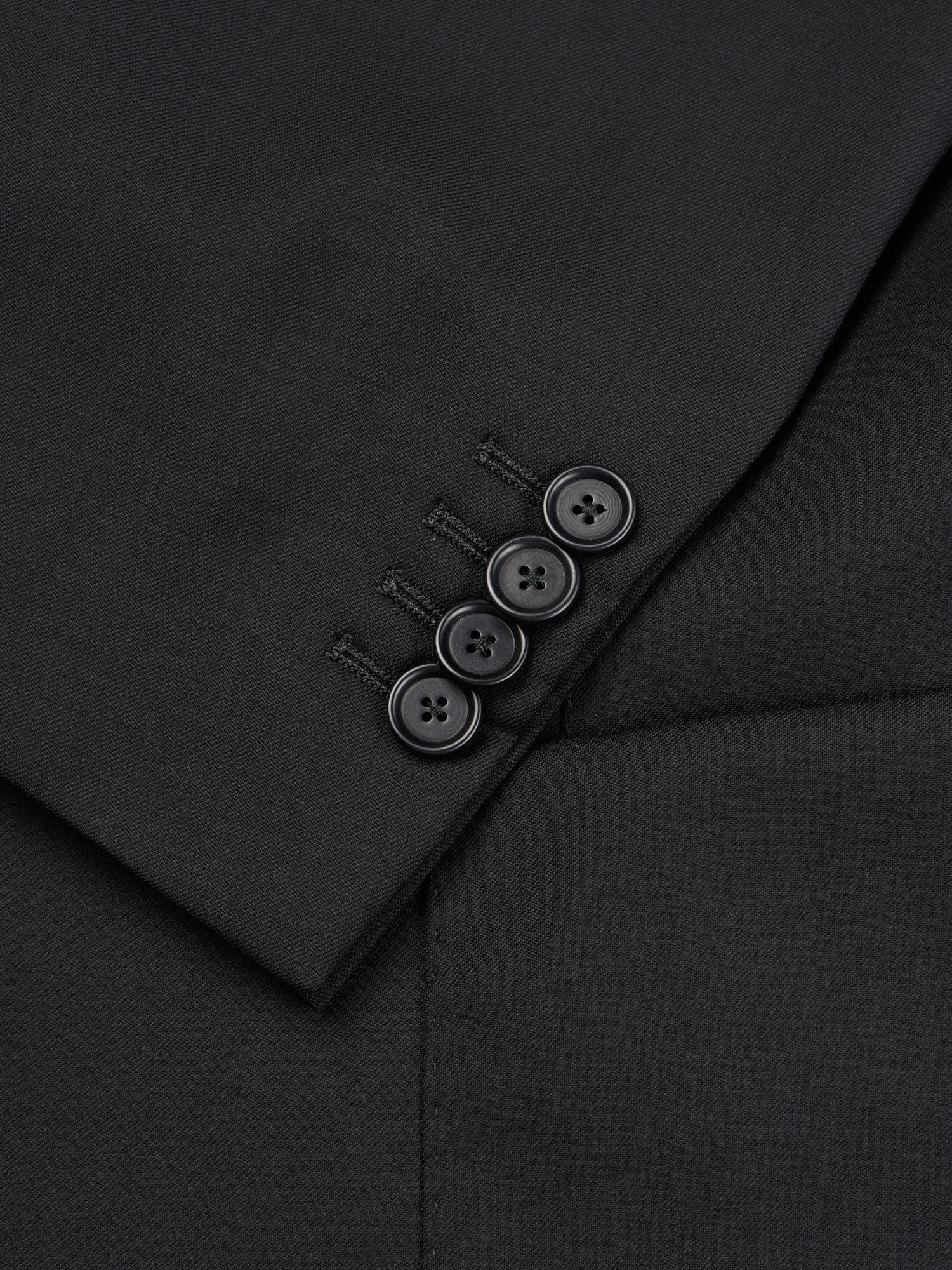 SARTORIA PARTENOPEA Black “Napoli” Wool Super 120’s Unlined Suit