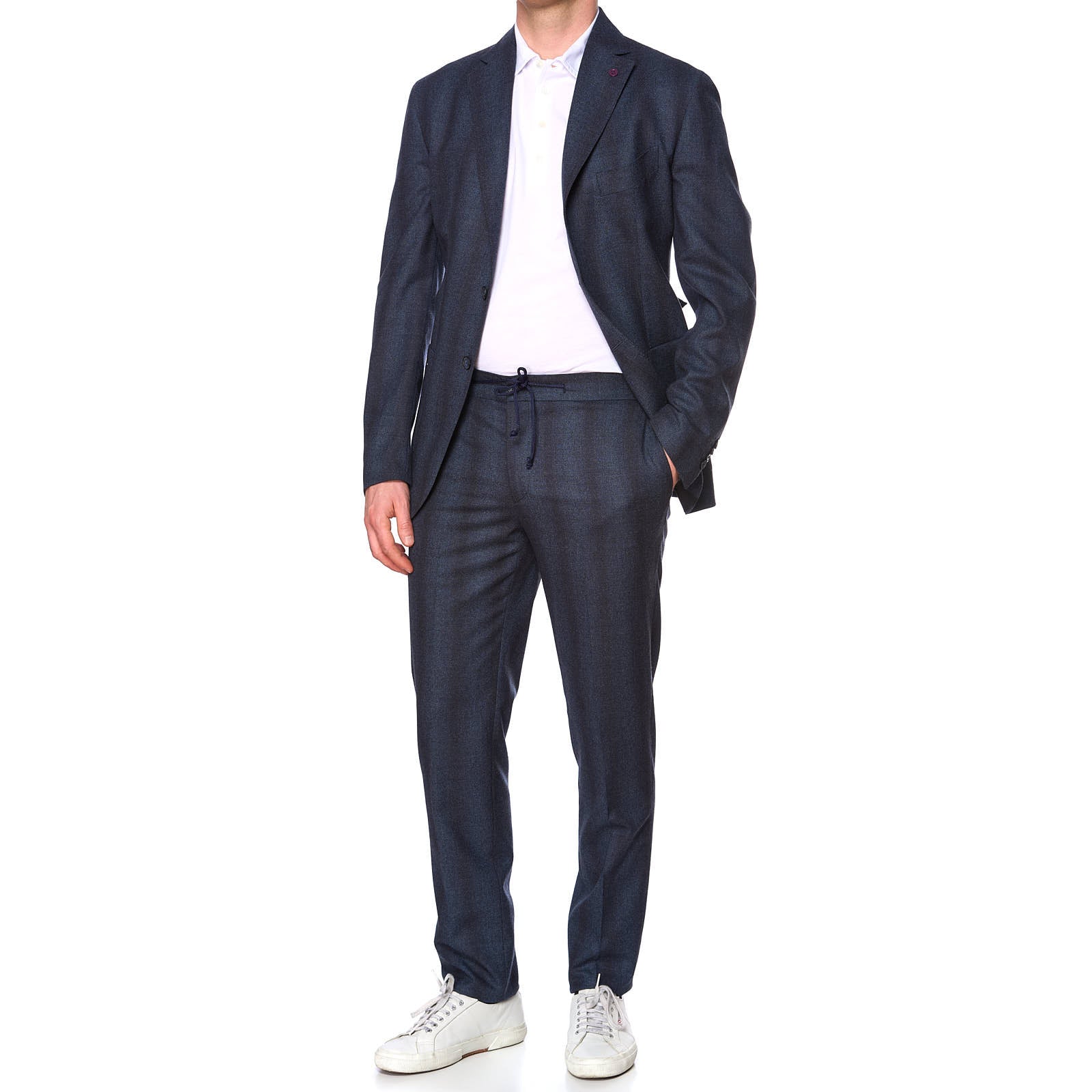 SARTORIA PARTENOPEA Blue-Gray Stretch Flannel Suit EU 50 NEW US 40 Current Model