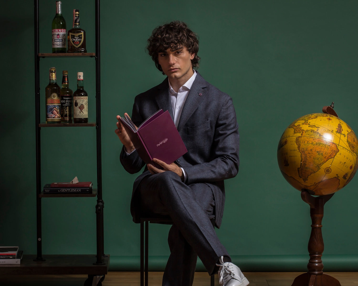 SARTORIA PARTENOPEA Blue-Gray Stretch Flannel Suit EU 50 NEW US 40 Current Model