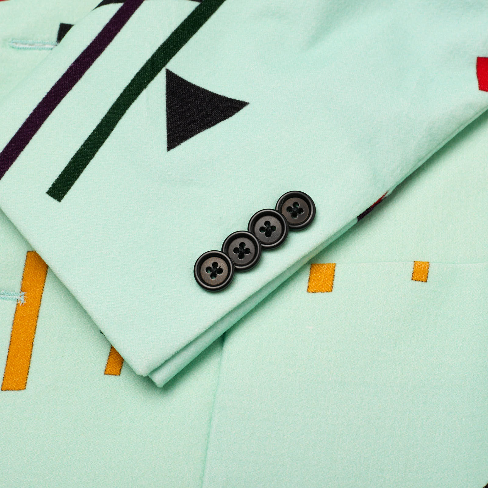 SARTORIA PARTENOPEA Mint Green Geometric Design Cotton-Elastane Jacket EU 50 NEW US 40 Current Model