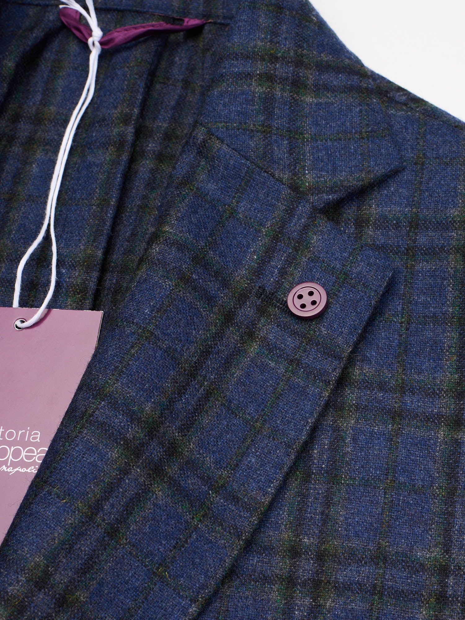 SARTORIA PARTENOPEA Blue Flannel Wool-Cashmere Jacket EU 52 NEW US 42 Current Model